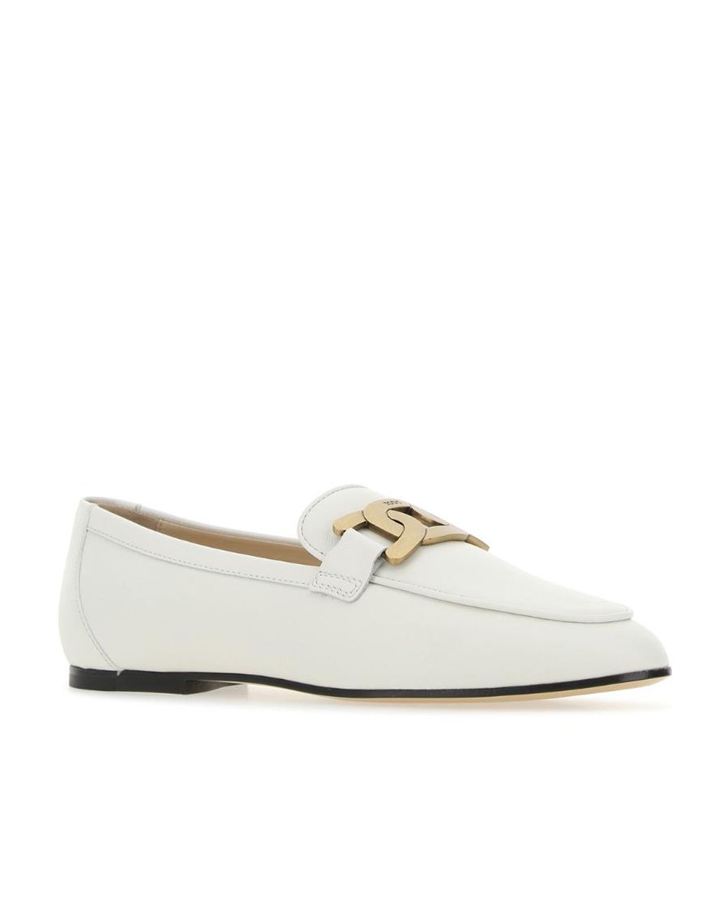 Tod's White Kate Chain Detailed Slip-On Loafers