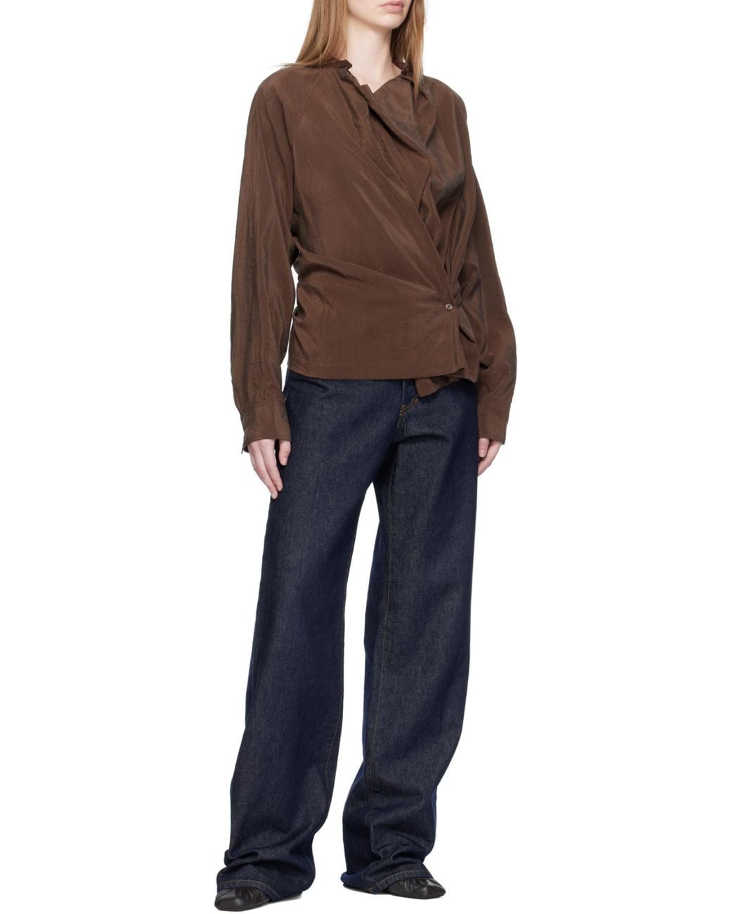 Lemaire Brown Twisted Top