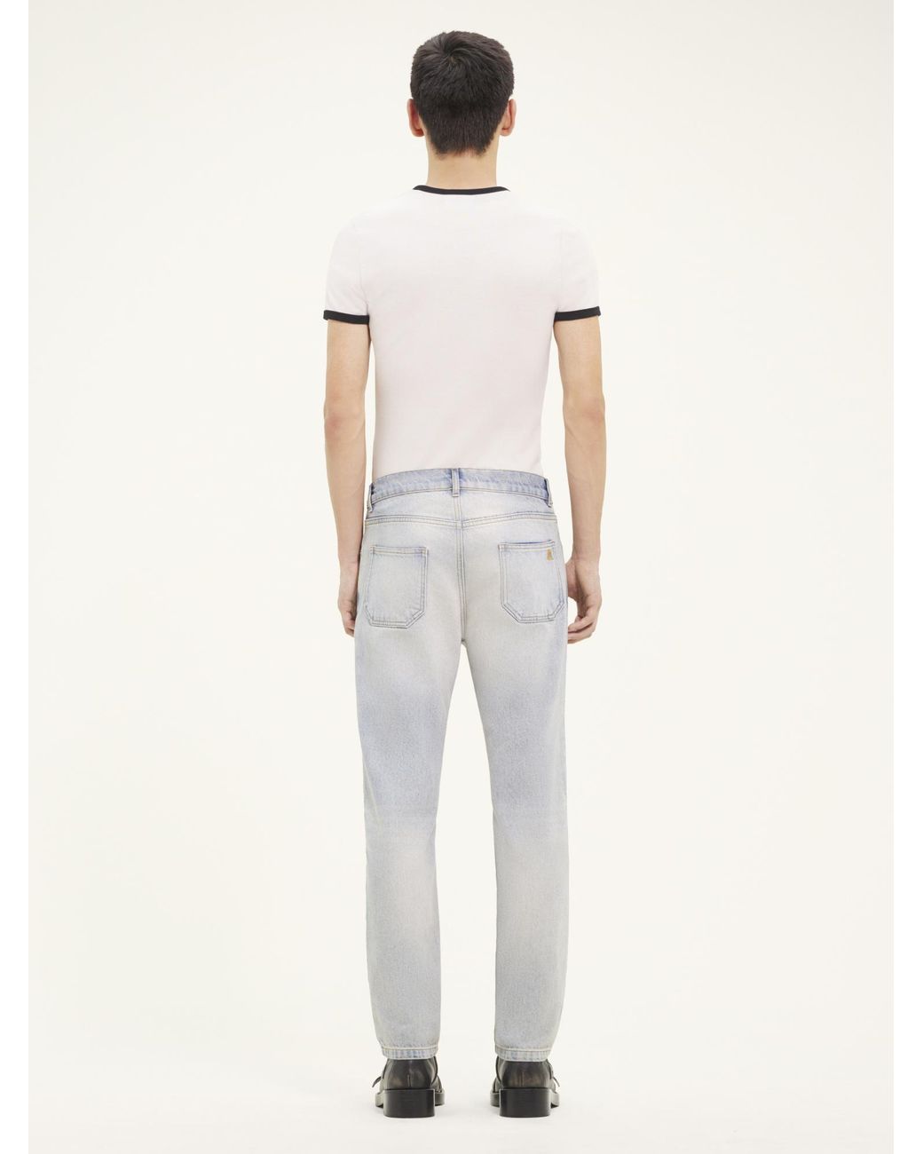 Courreges Gray Courrèges Logo Embroidered Straight Leg Jeans for men