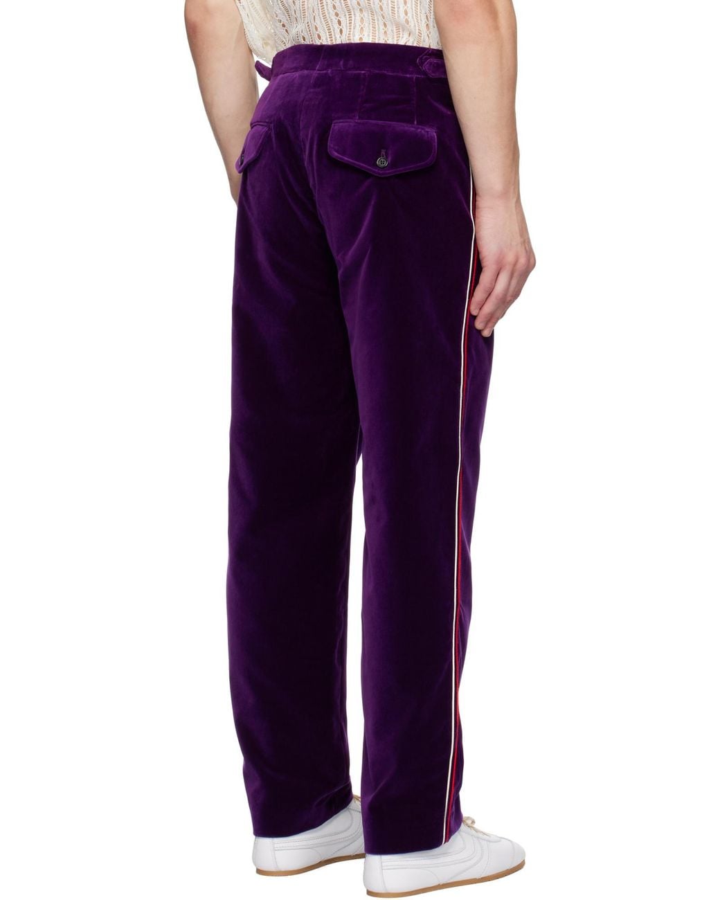 Bode Blue Straight-Leg Casual Pants for men