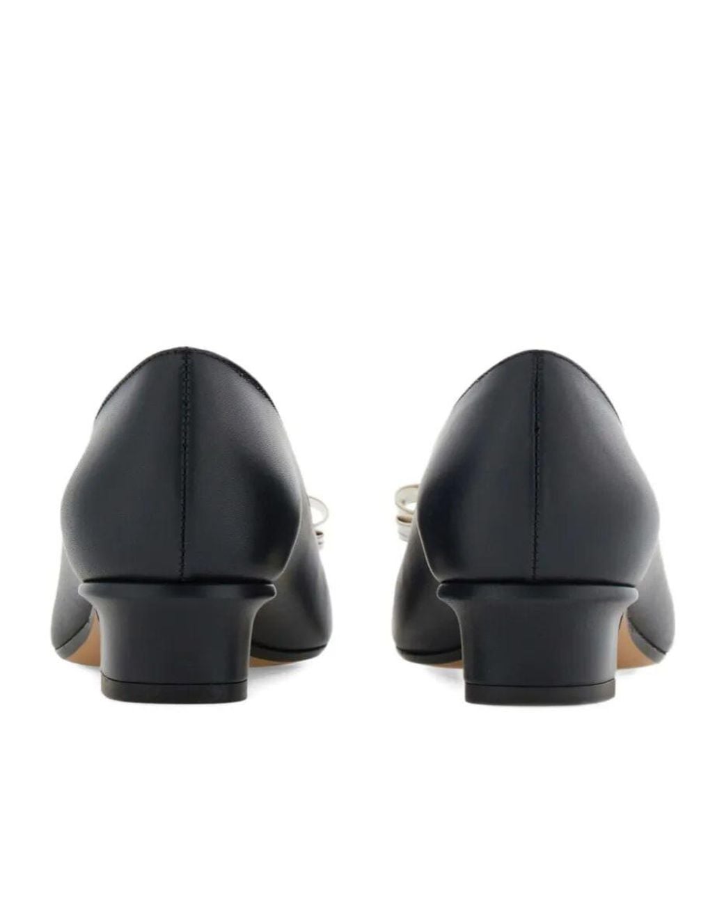 Ferragamo Black Vara Bow Block Heel Pump
