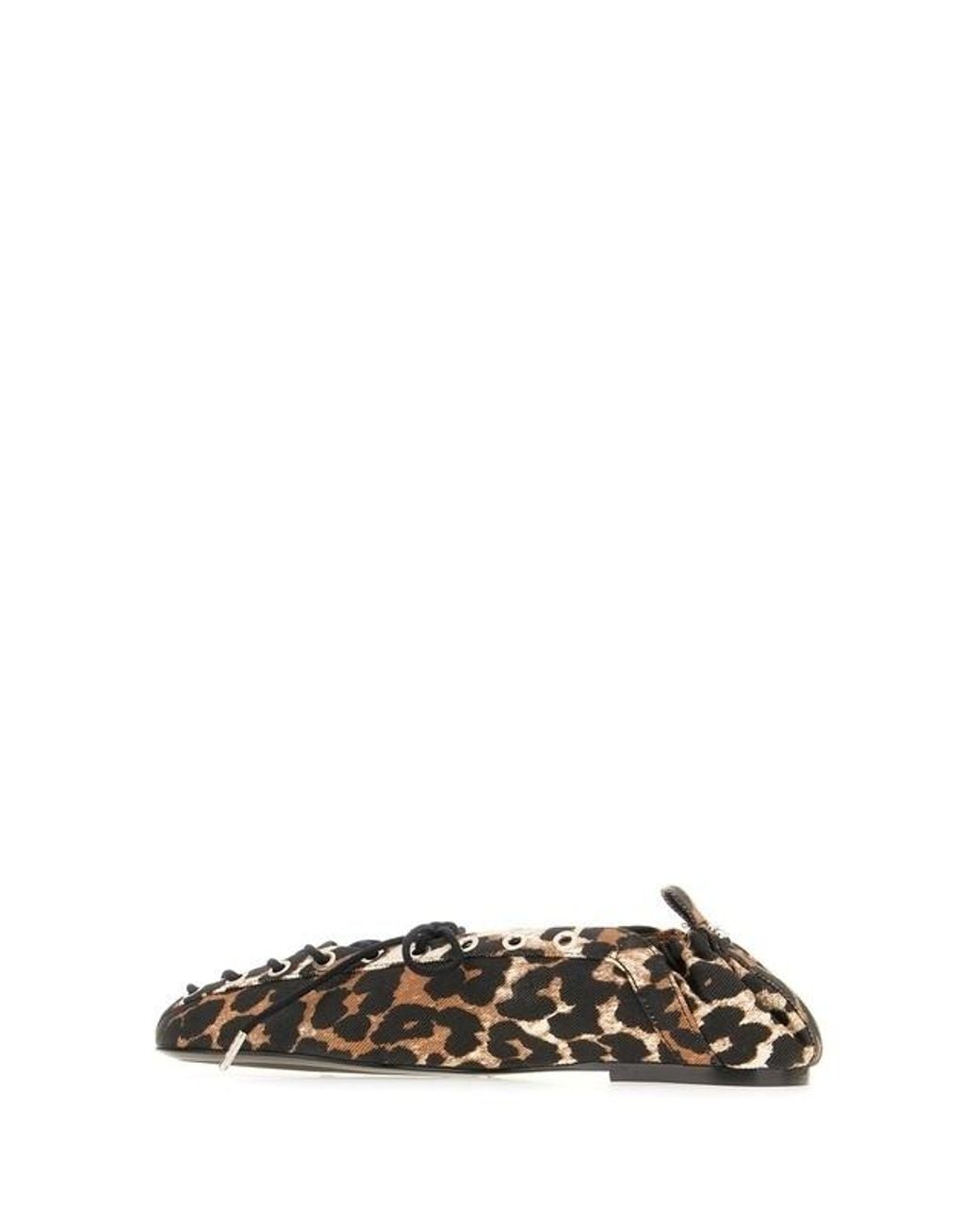 Ganni Multicolor Leopard Print Flats