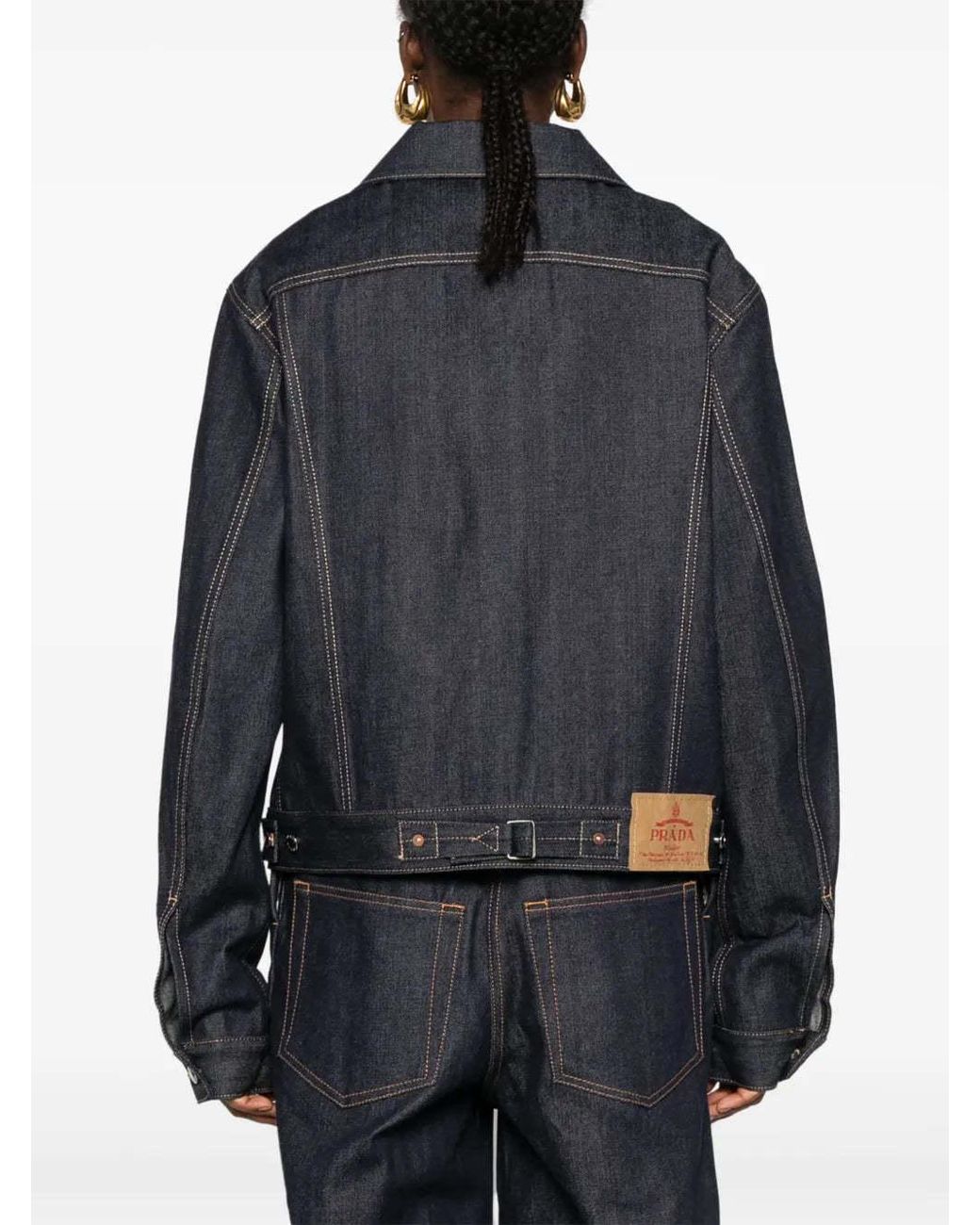 Prada Blue Button-Up Denim Jacket