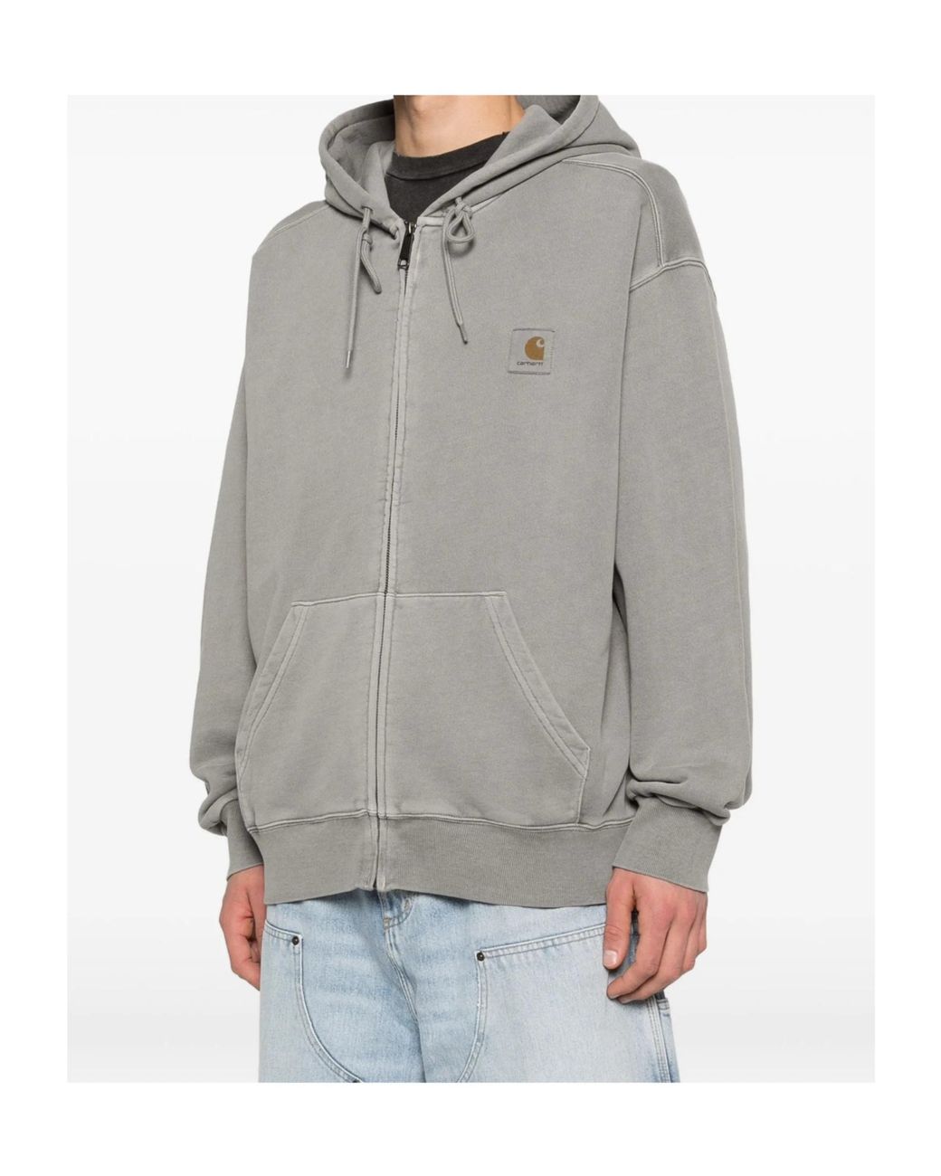 Carhartt Gray Zip-Fastening Hooded Sweatshirt for men