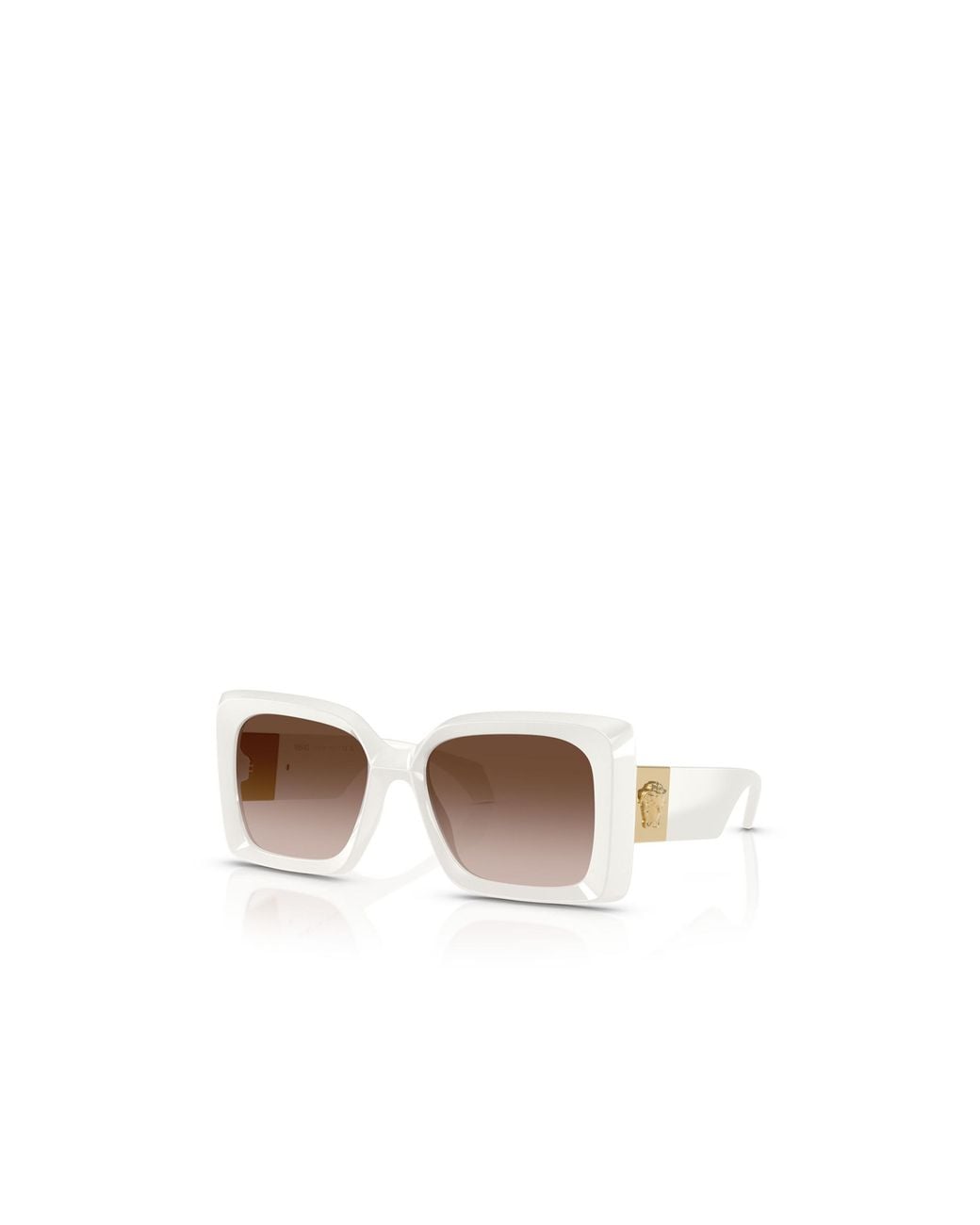 Versace White Geometric Frame Sunglasses
