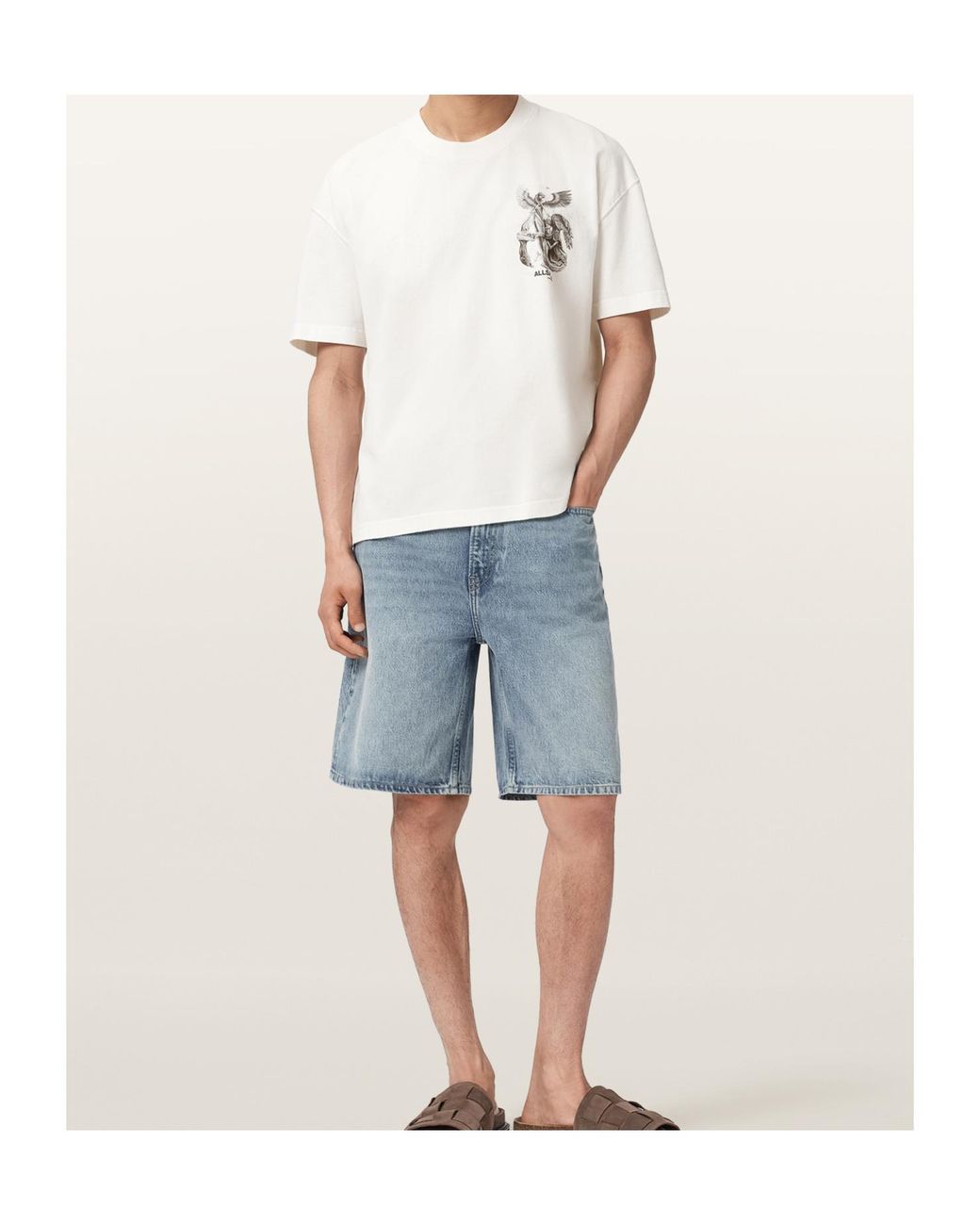 AllSaints White Seraph Graphic T-Shirt for men
