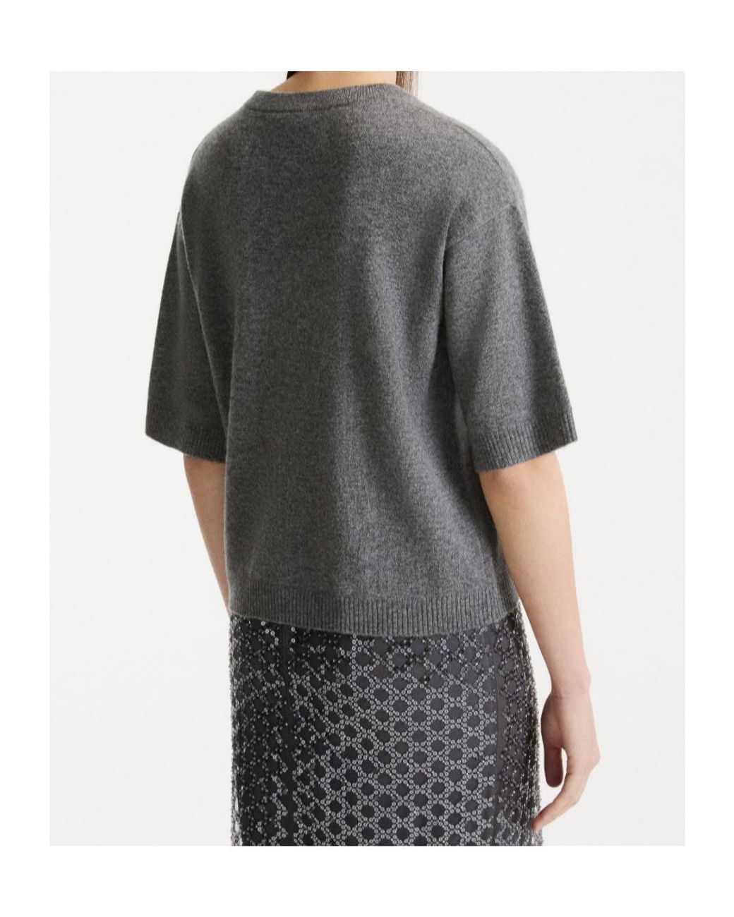 Marella Gray Wool And Cashmere Elbow-Length Jumper