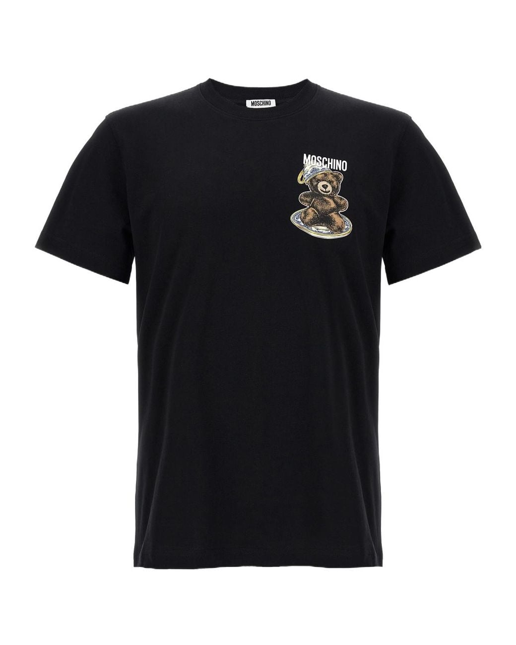 Moschino Black Logo Printed Crewneck T-Shirt for men