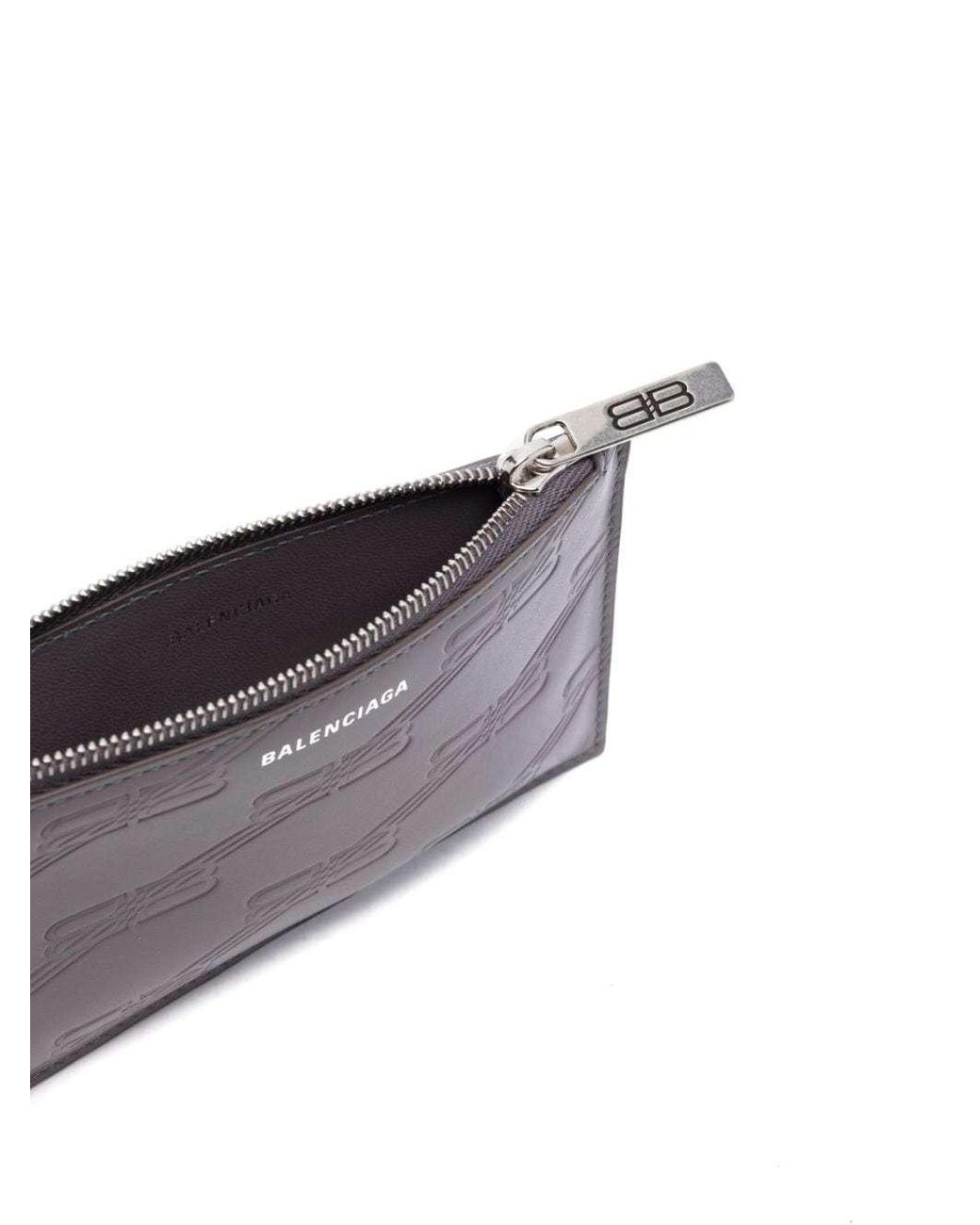 Balenciaga Purple All-Over Logo Embossed Cardholder for men