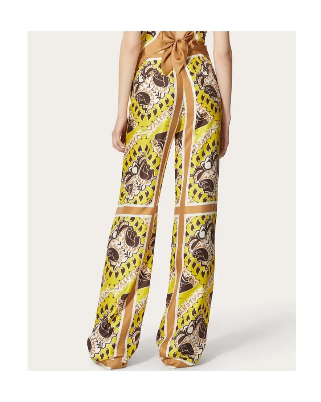 Valentino Metallic Paisley Print High Waist Trousers