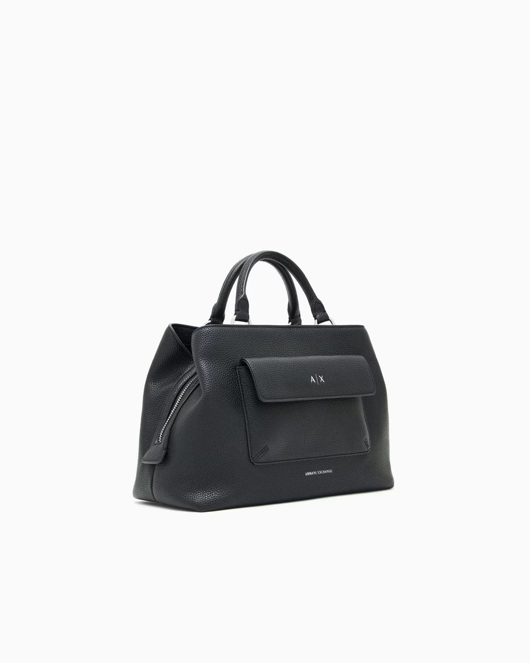 ARMANI EXCHANGE Black Pocket-Detail Tote Bag