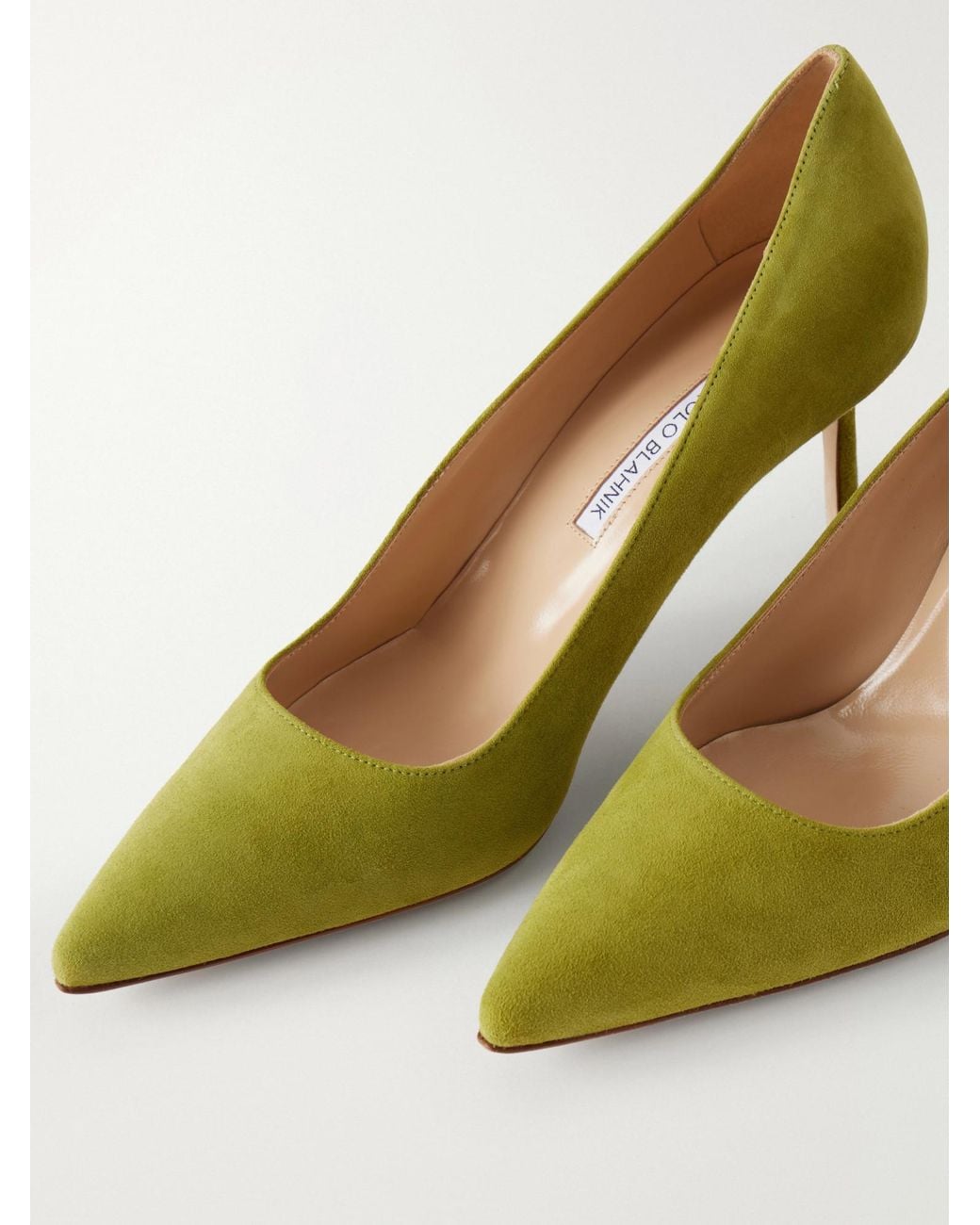 Manolo Blahnik Green Elegant Leather High Heels