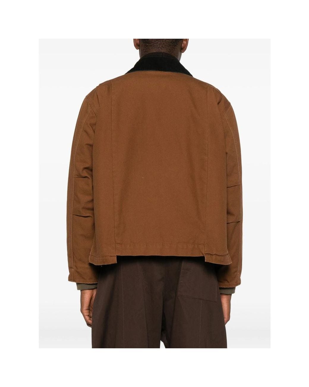 Sacai Brown X Carhartt Logo Patch Zip-Up Jacket for men