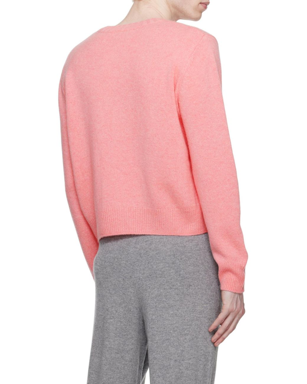 Sporty & Rich Pink Logo-Embroidered Crewneck Jumper