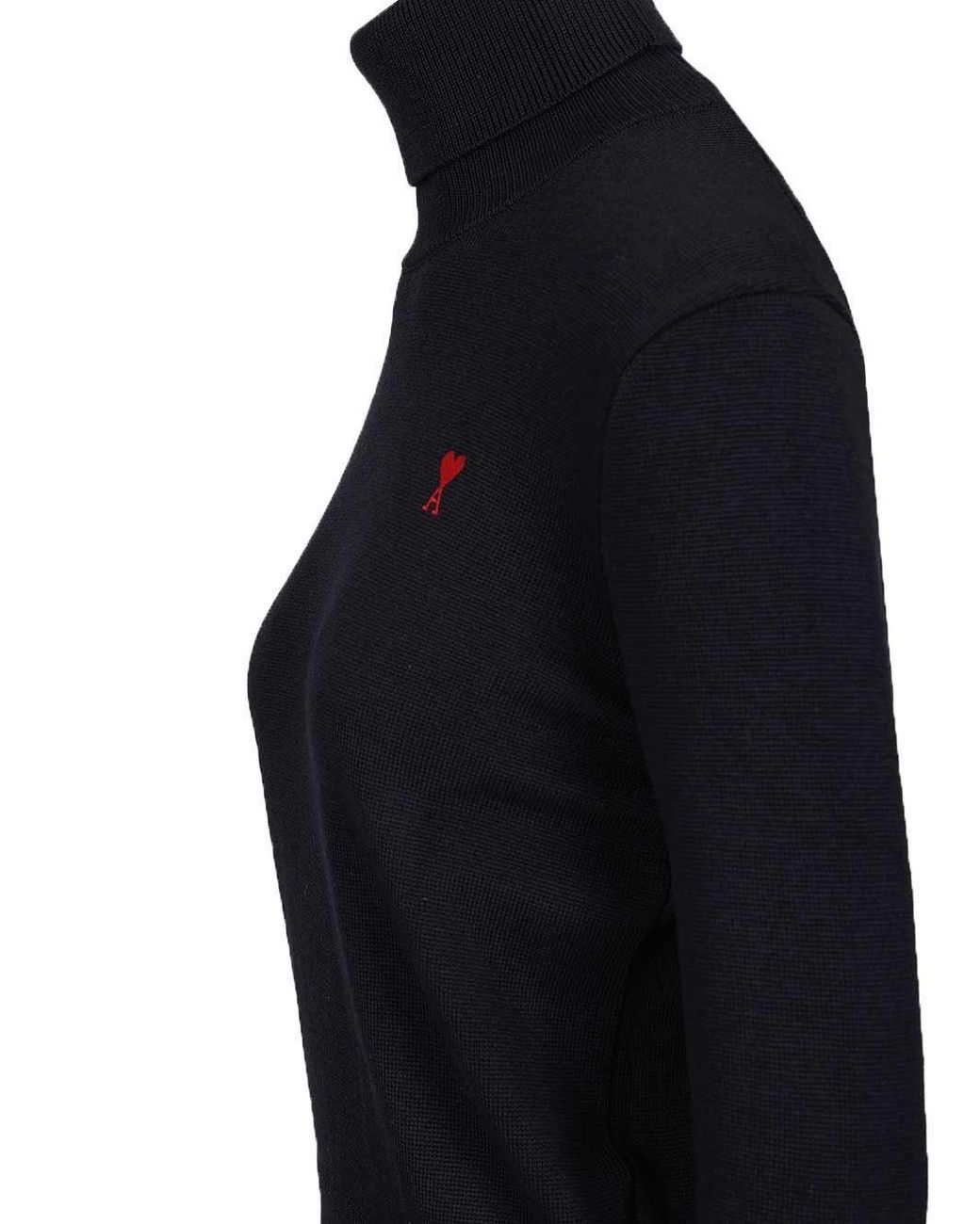 AMI Black Pull Col Roule Ami De Coeur