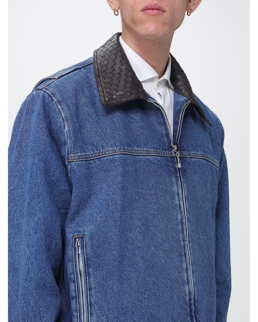 Bottega Veneta Blue Long Sleeved Zipped Jacket for men