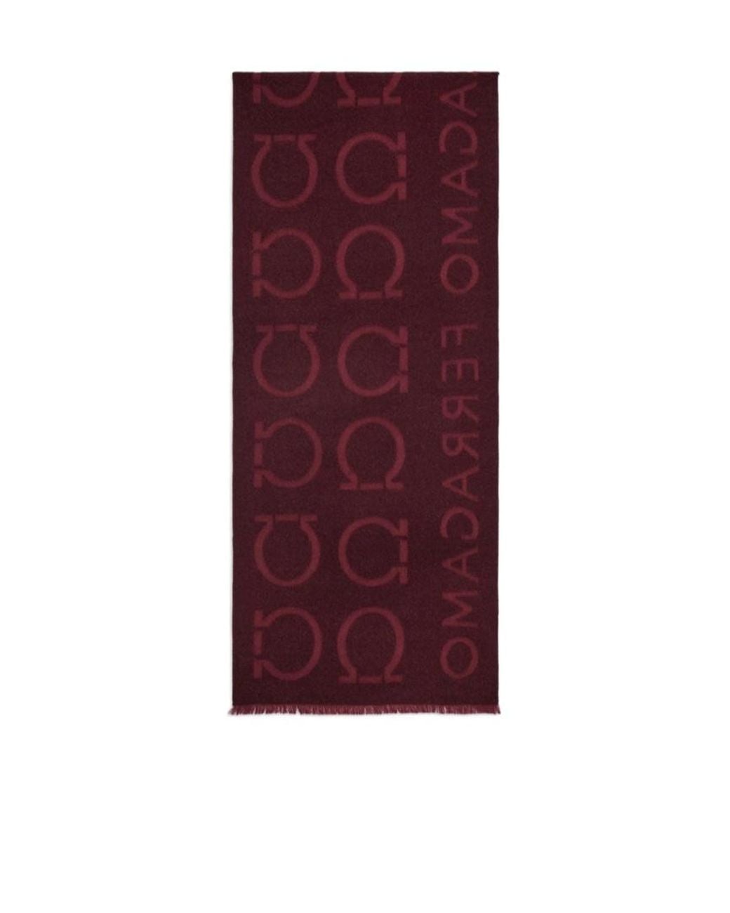 Ferragamo Red Ferragamo Logo Detailed Fringed Scarf
