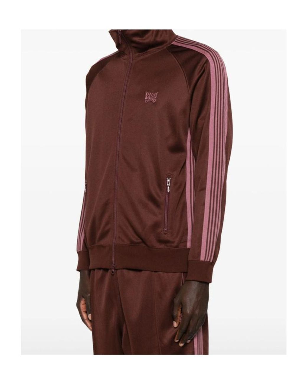 Needles Red Striped Zip Jacket for men