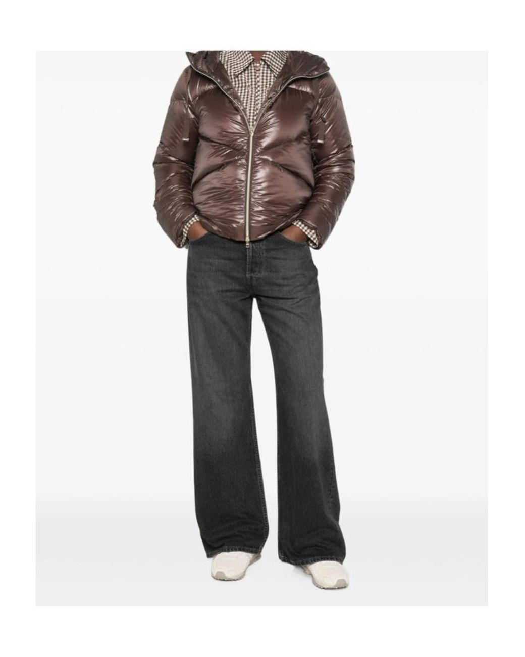Herno Brown Quilted Zip-Up Down Jacket