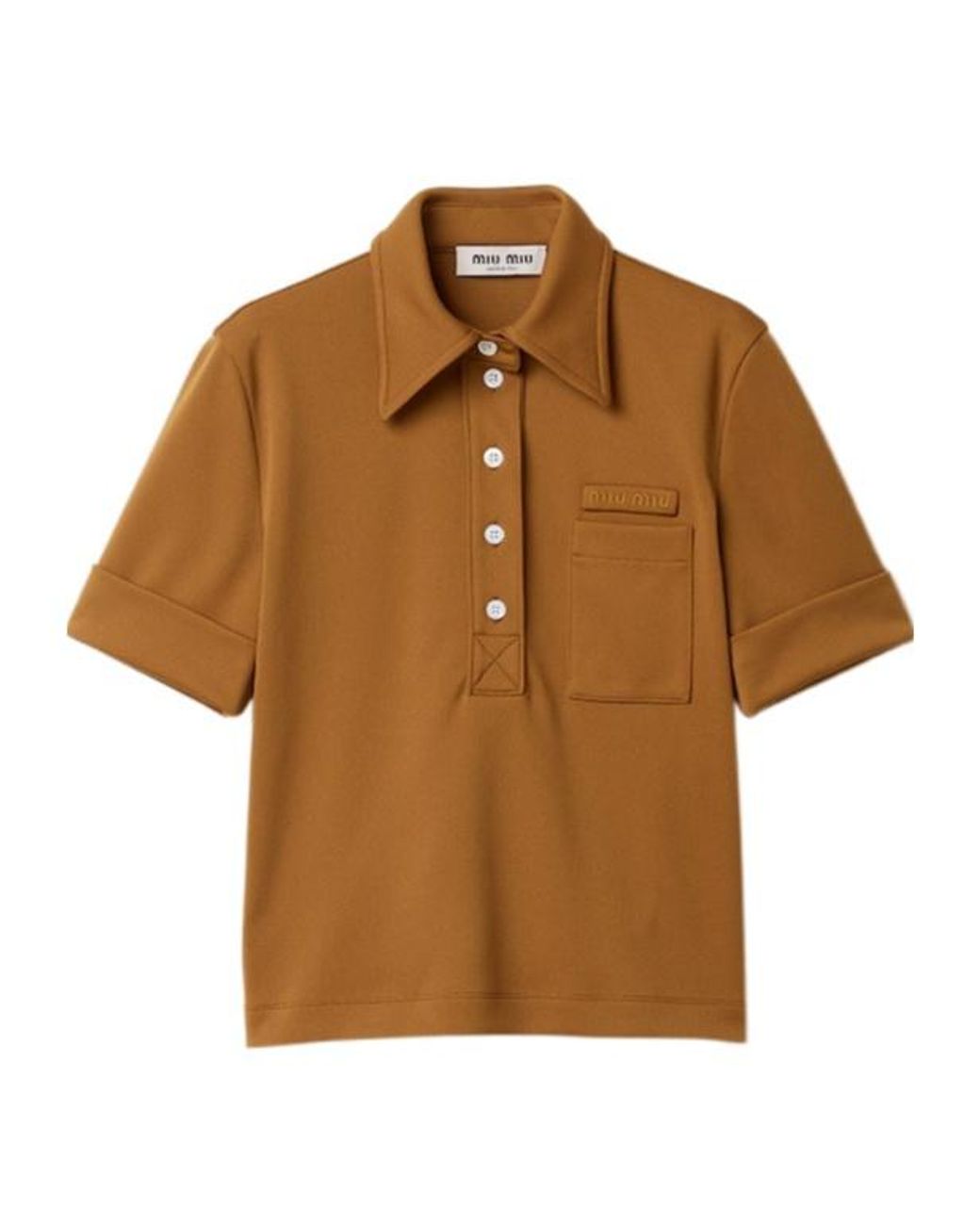 Miu Miu Brown Short-Sleeved Polo Shirt