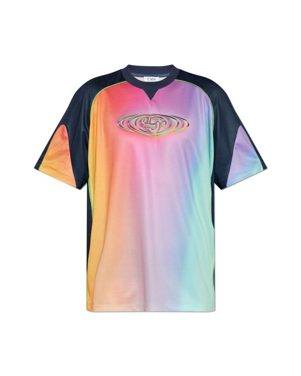 Casablanca Blue T-Shirt With Logo for men