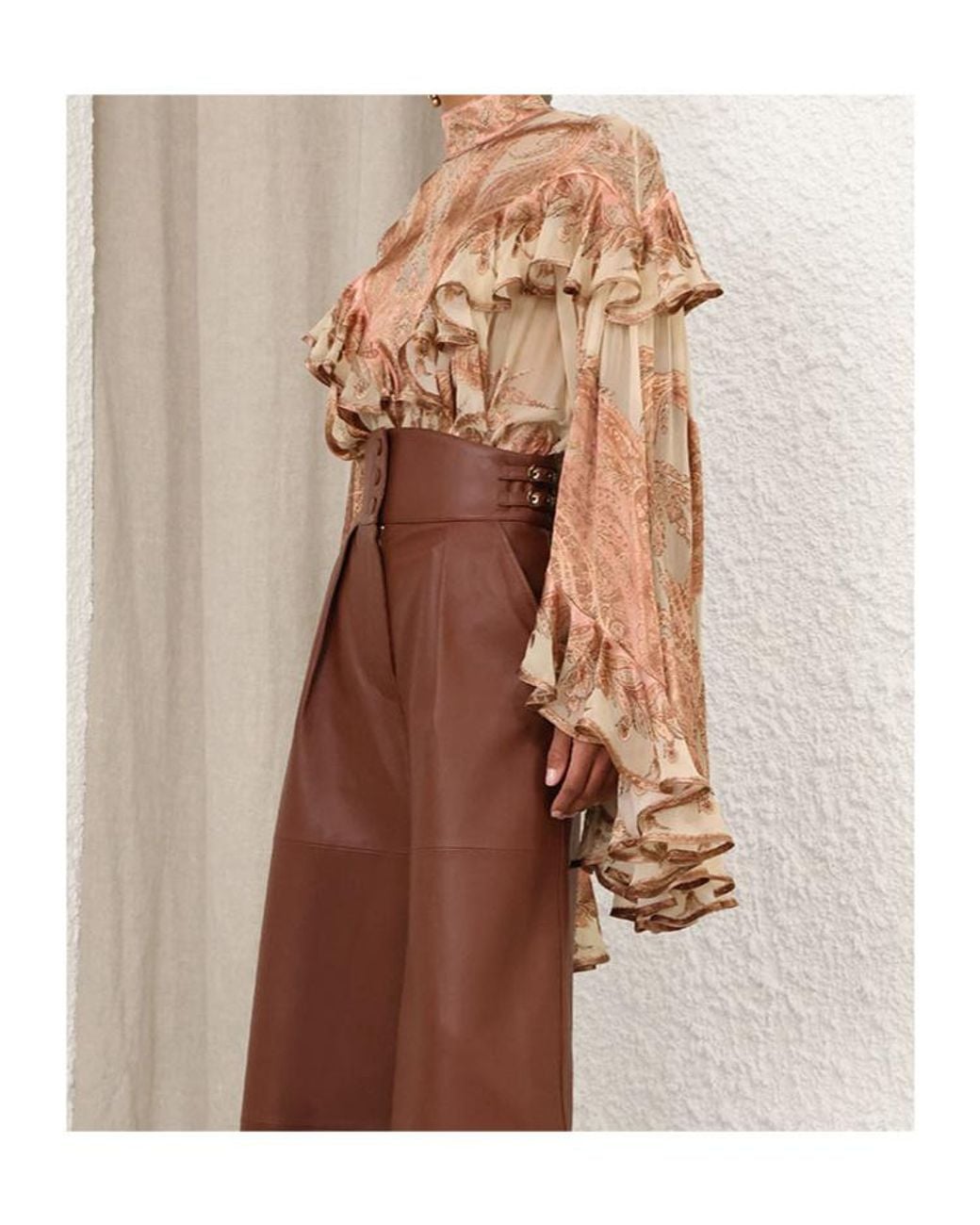Zimmermann Brown Hypnotic Burnout Blouse