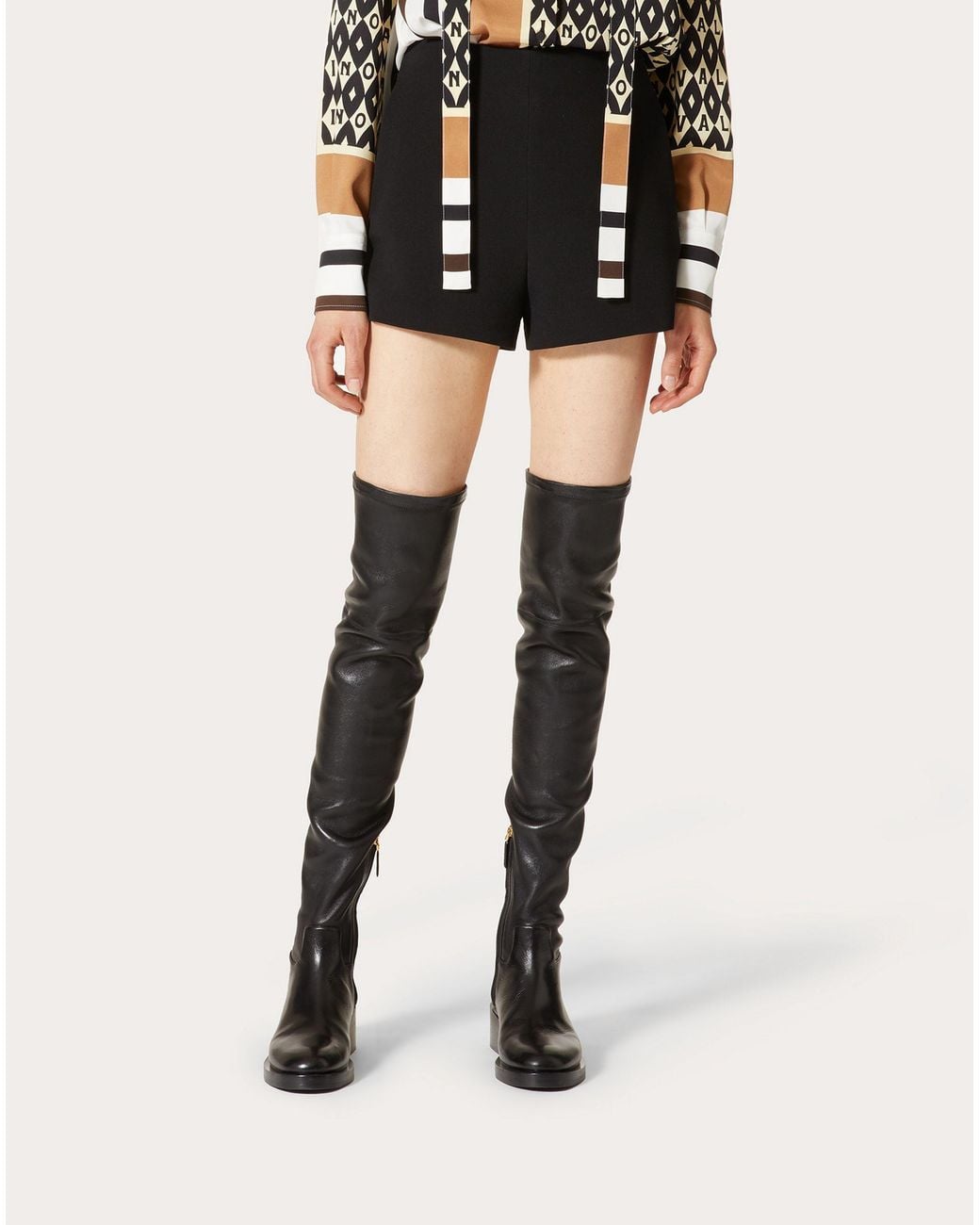 Valentino Black High-Waist Shorts