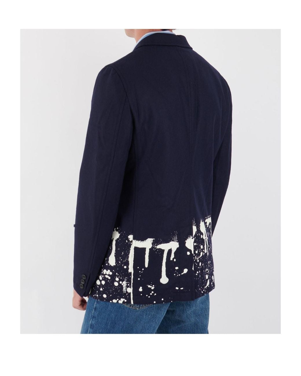 Comme des Garçons Blue Long-Sleeve Printed Jacket for men