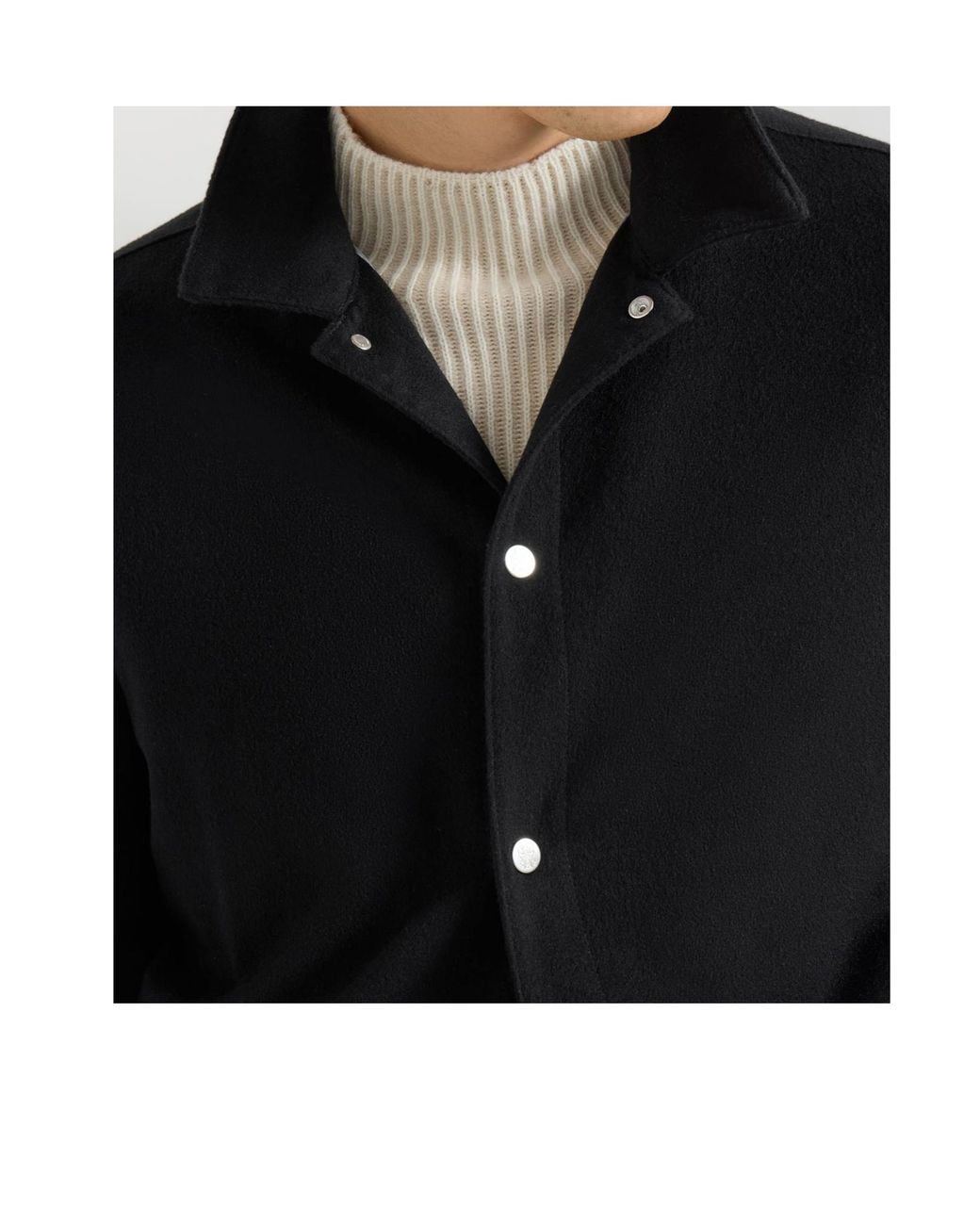 Brunello Cucinelli Black Lightweight Cashmere Flannel Outerwear Jacket for men
