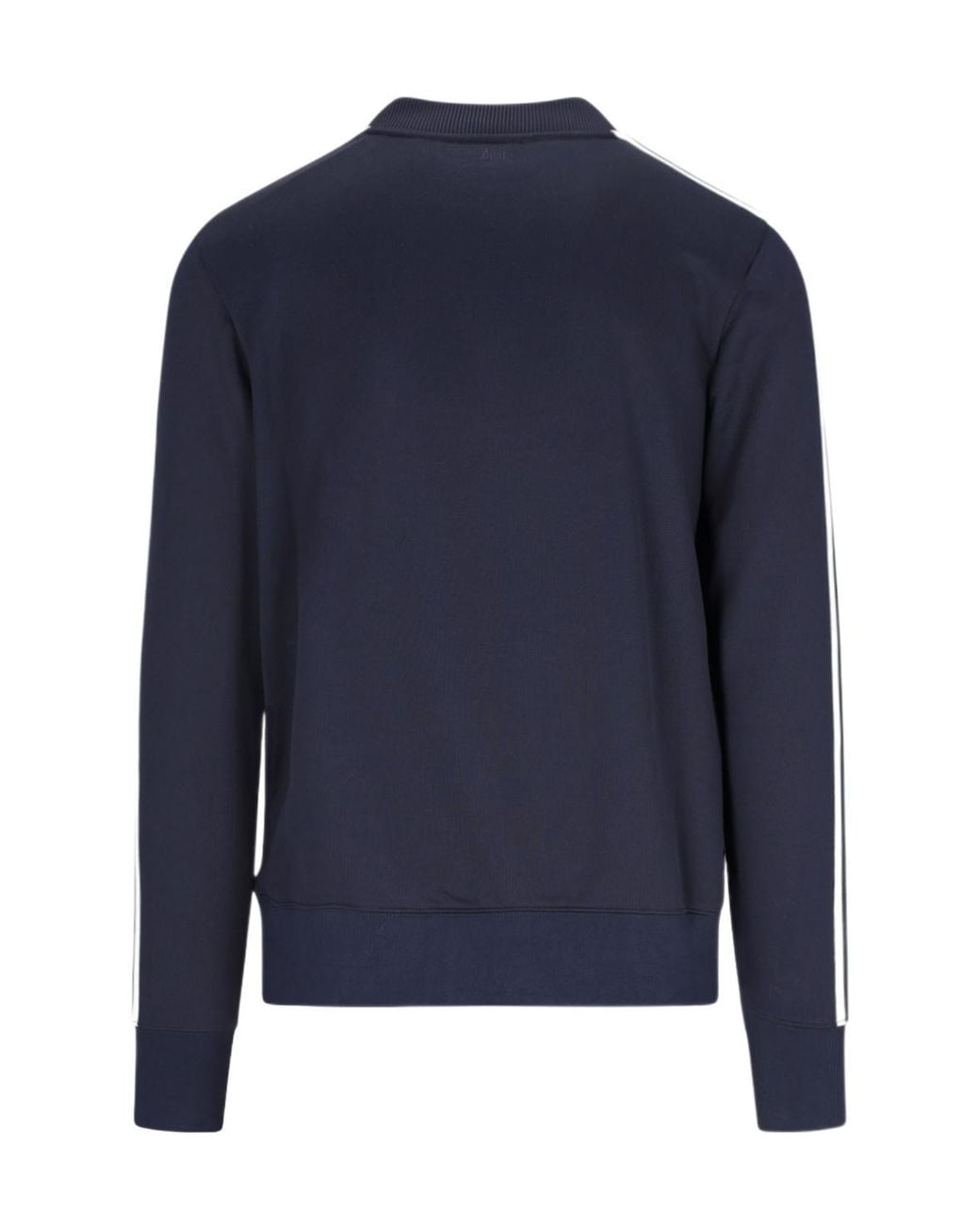 AMI Blue Ami Logo Embroidered Side-Striped Sweatshirt for men