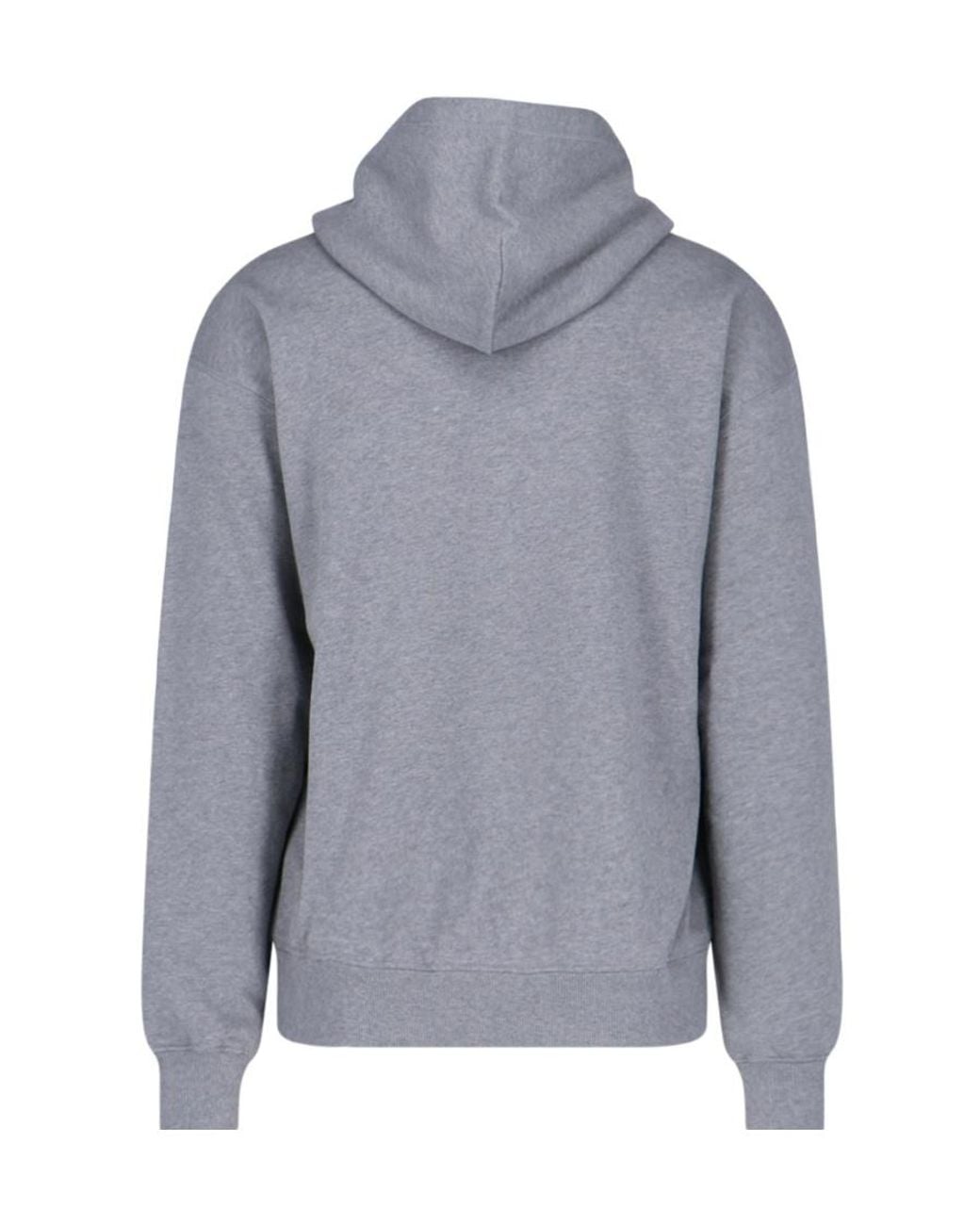 Dolce & Gabbana Gray Logo Plaque Drawstring Hoodie for men