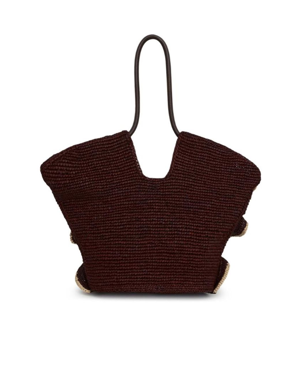 Zimmermann Brown Goldentime Medium Ruffle Tote