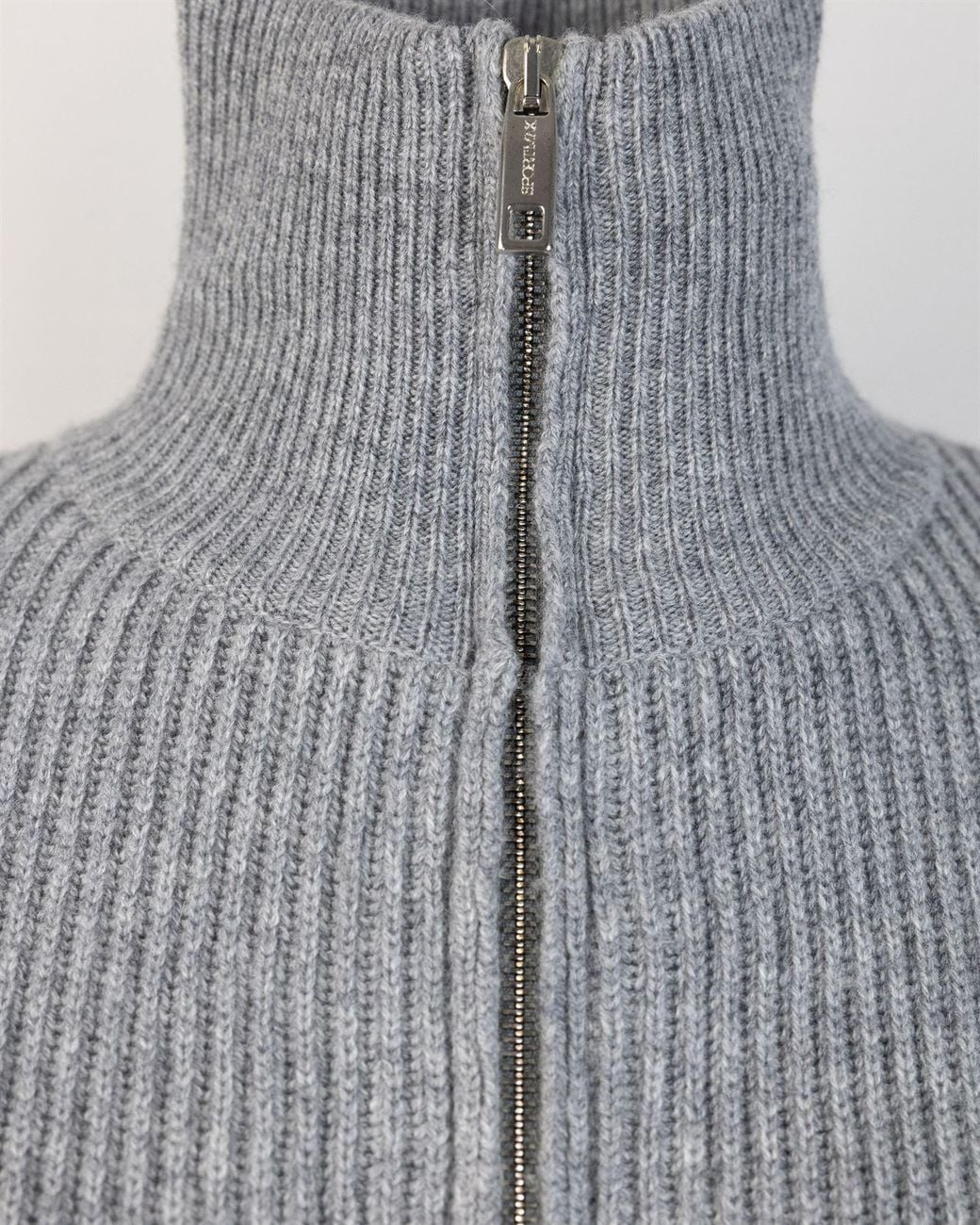 Sportmax Gray Zip-Up High Neck Cardigan