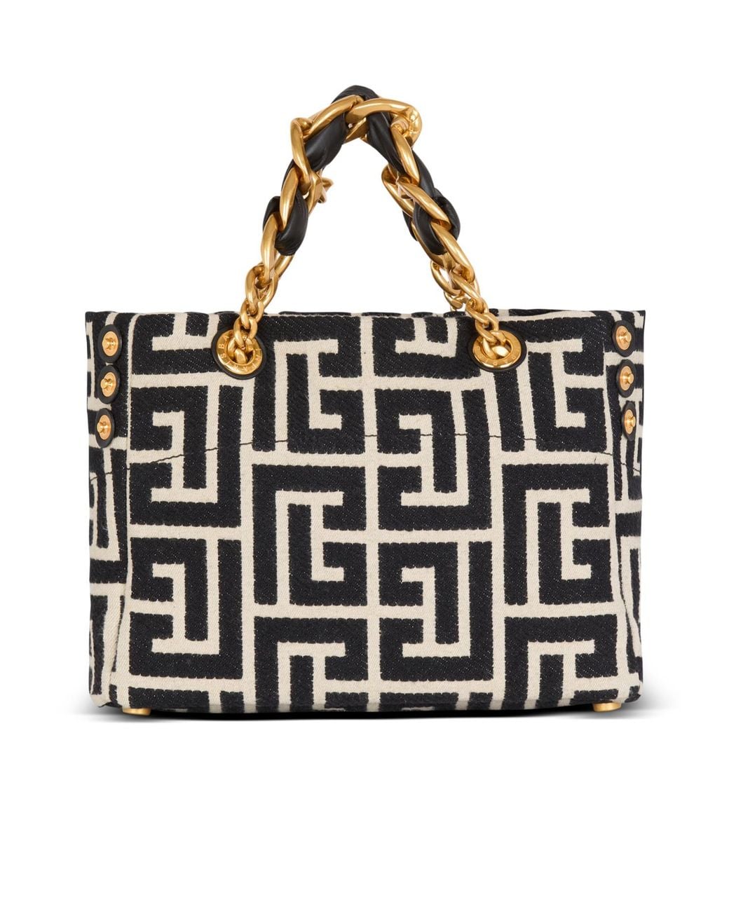 Balmain Black Small 1945 Soft Jacquard Tote Bag
