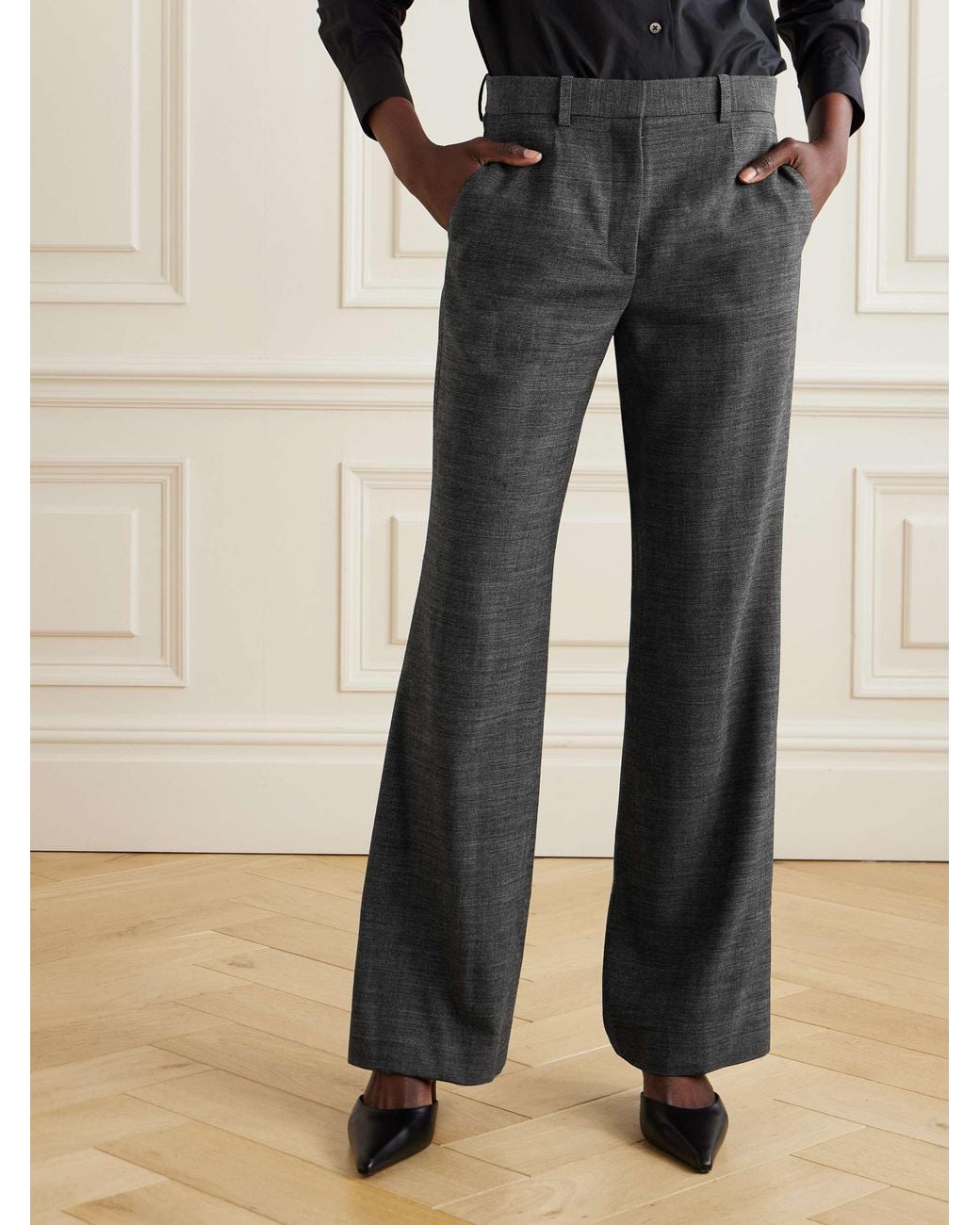 The Row Gray Belt-Loop Casual Pants