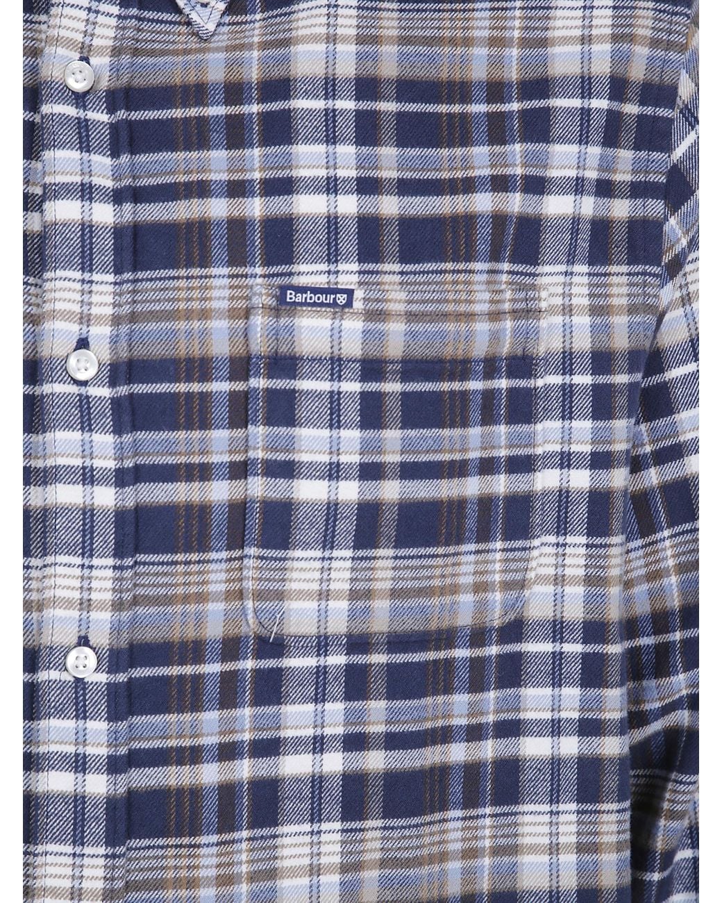 Barbour Blue Check-Pattern Button-Down Shirt for men