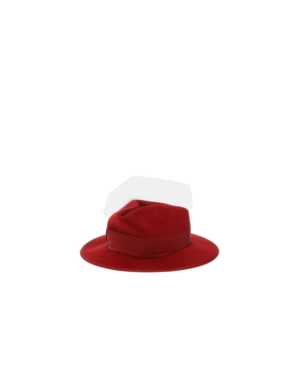 Gucci Red Bright Woolen Wide-Brim Fedora