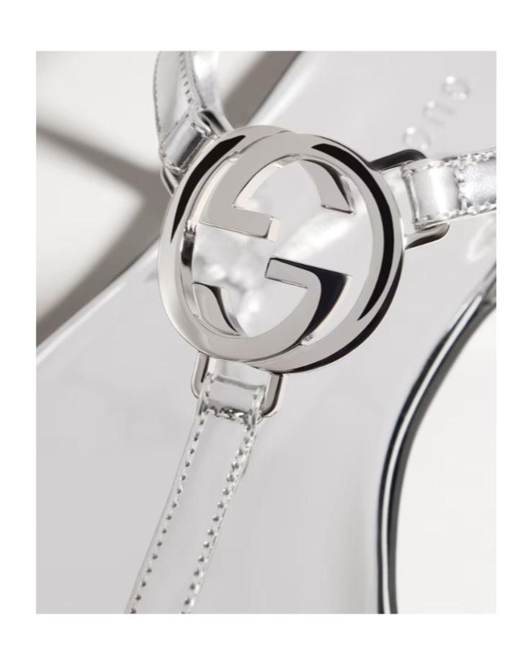 Gucci White Interlocking G Thong Sandals