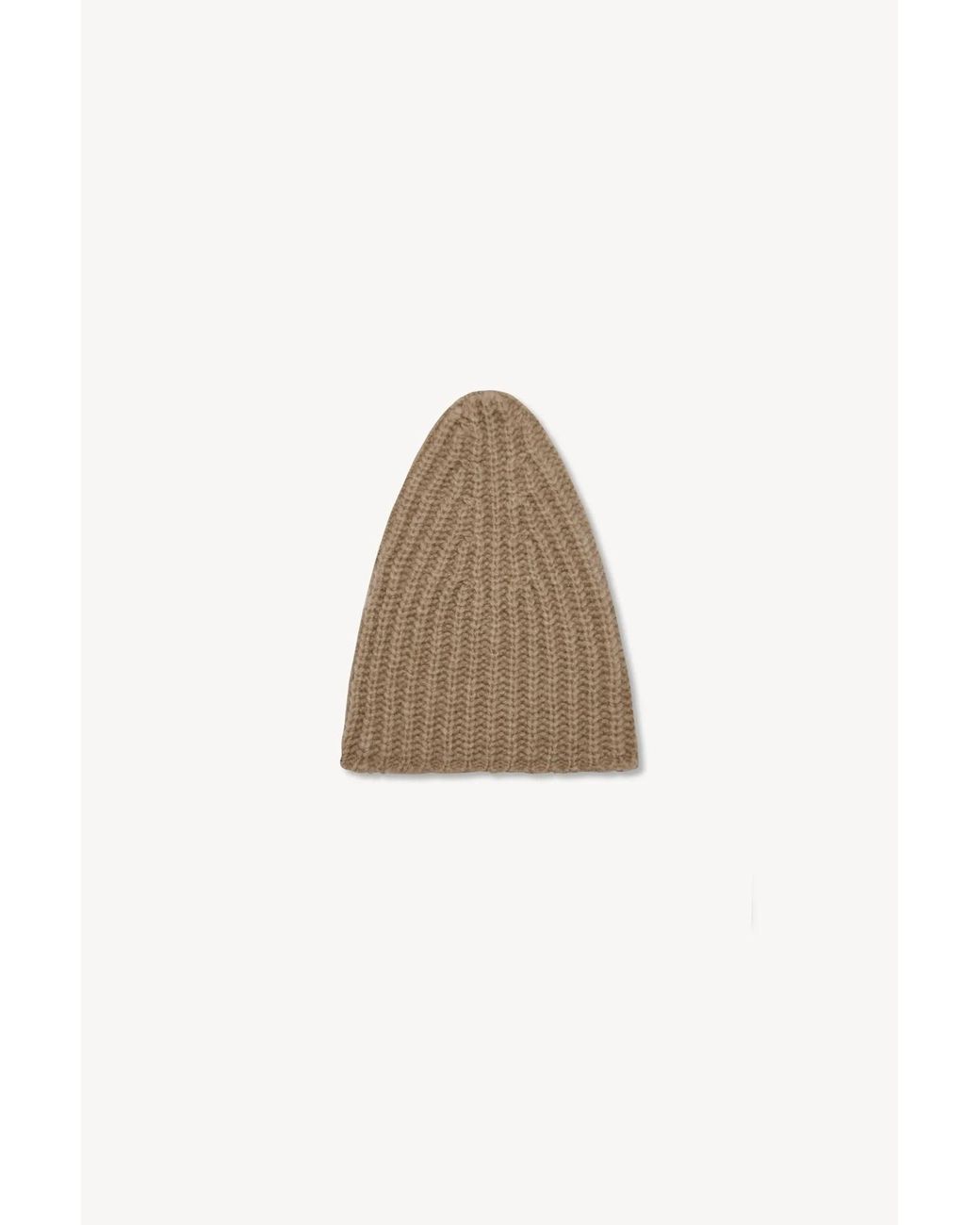 The Row Natural Cappuccino Ribbed Beanie Hat