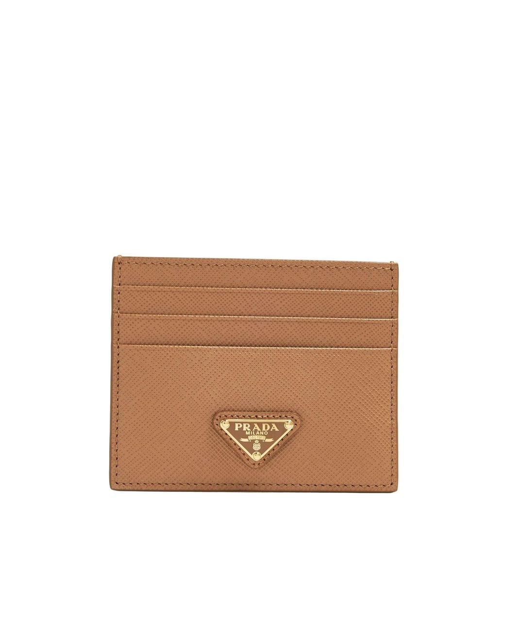 Prada Brown Saffiano Leather Card Holder
