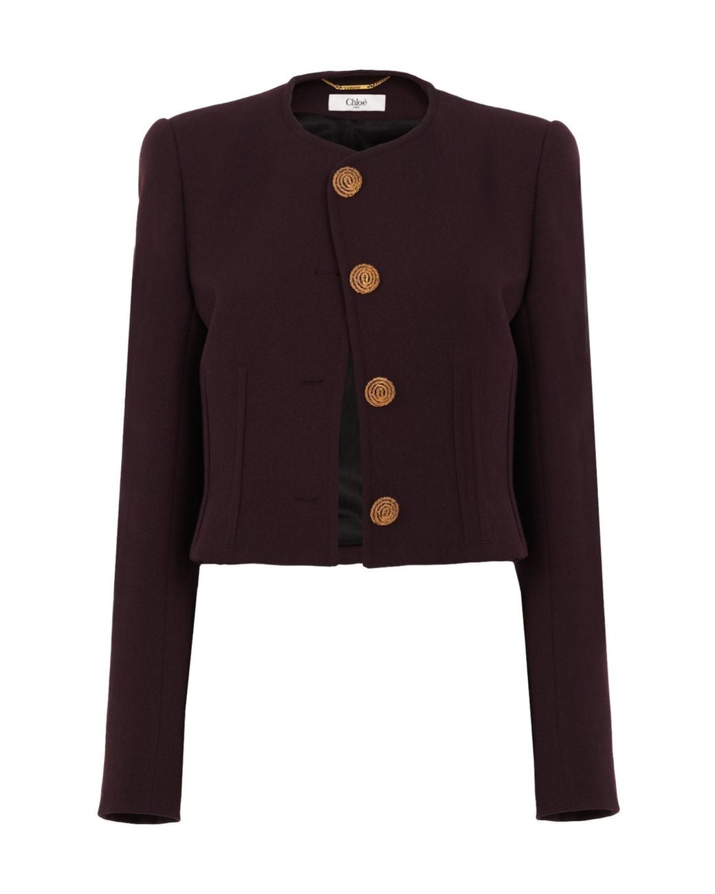 Chloé Black Collarless Cropped Jacket