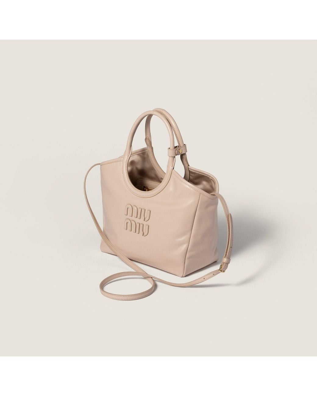 Miu Miu Natural Ivy Logo Shoulder Bag