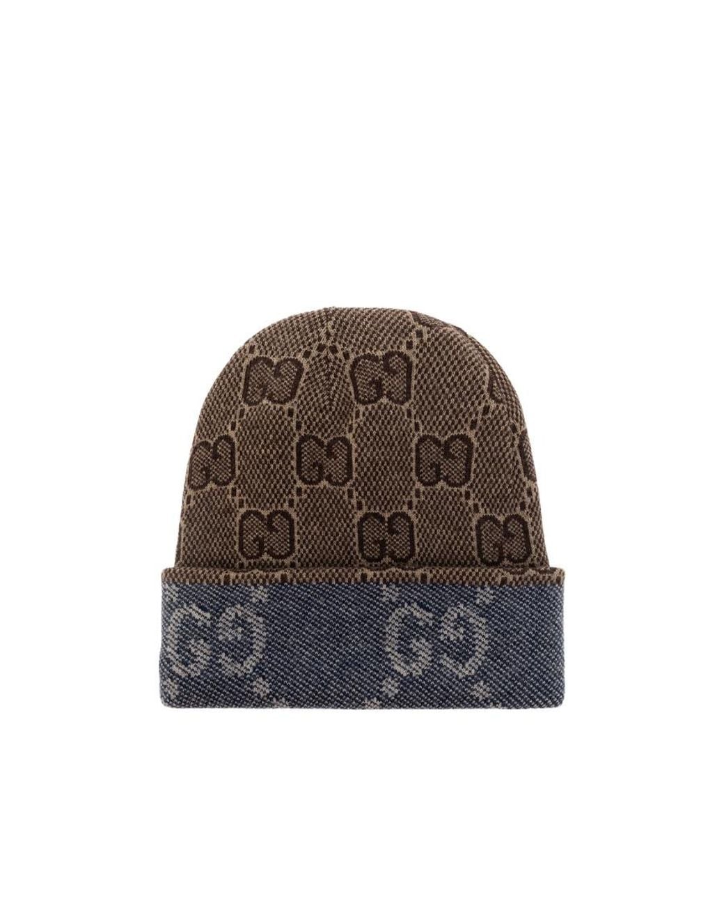 Gucci Blue Reversible Gg Beanie for men