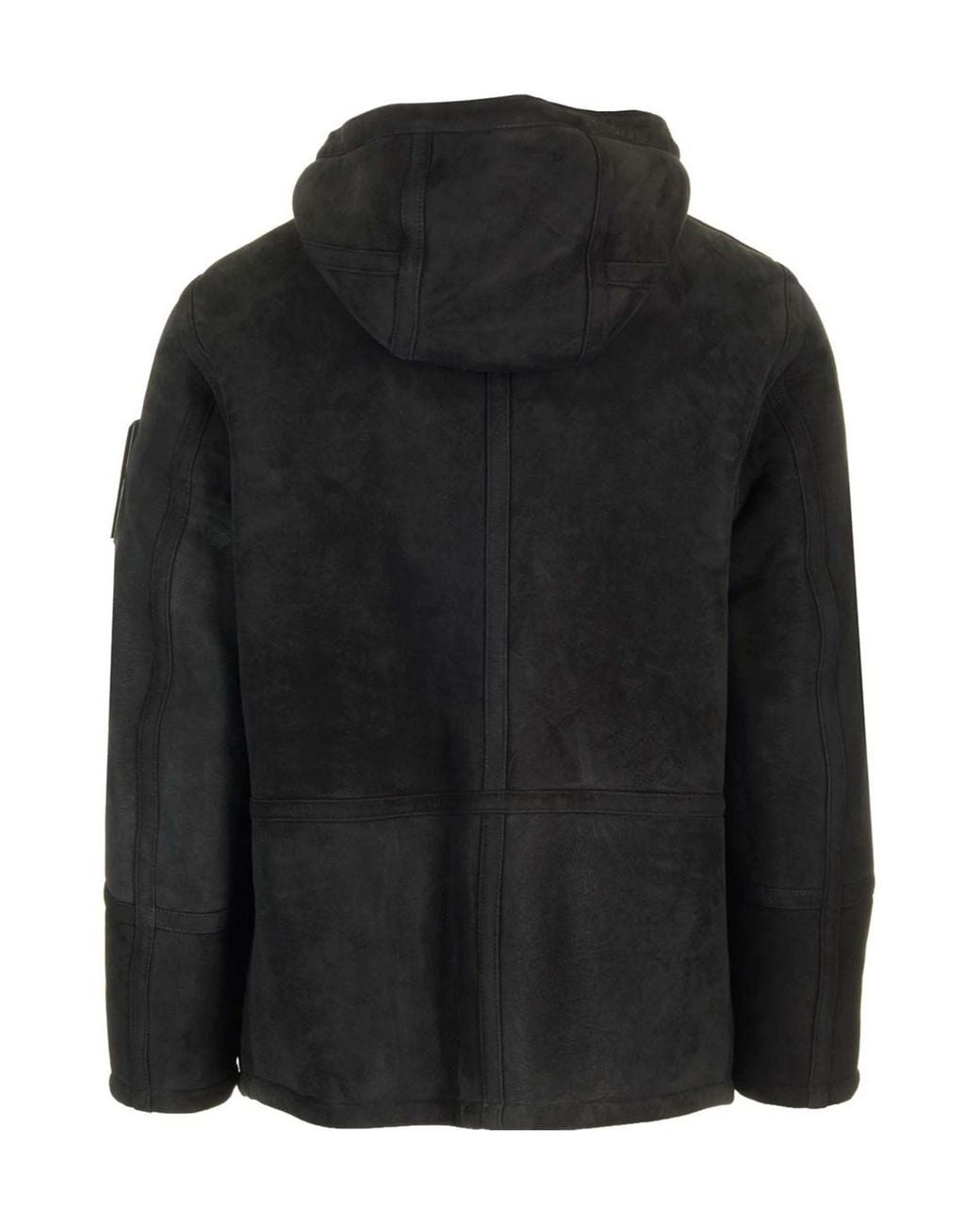 Stone Island Black Hooded Zipped Jacket for men