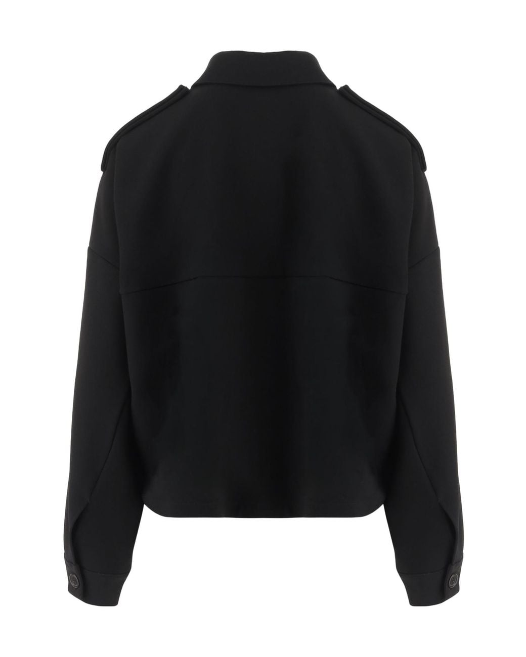 Khaite Black Bodine Cropped Wide-Sleeve Top