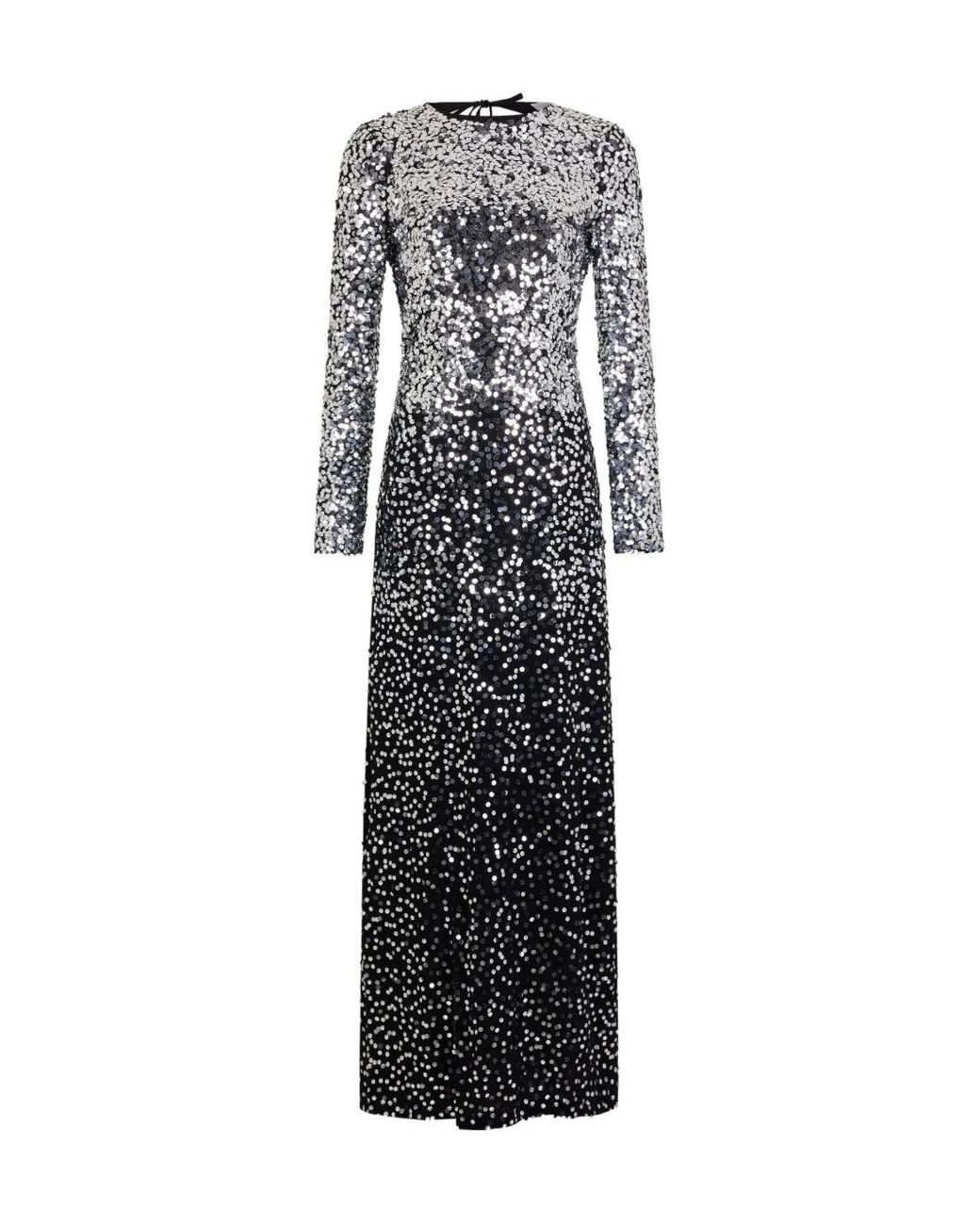 Rabanne Black Jersey Second-Skin Sequin Embellished Long Dress