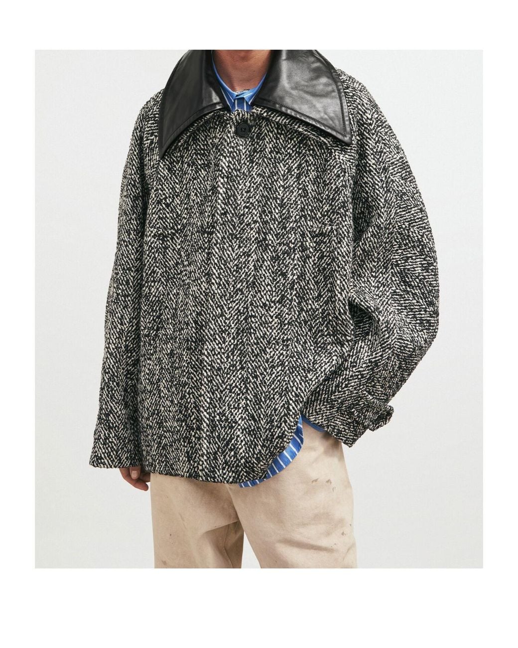 Balenciaga Gray Short Large Cocoon Coat for men