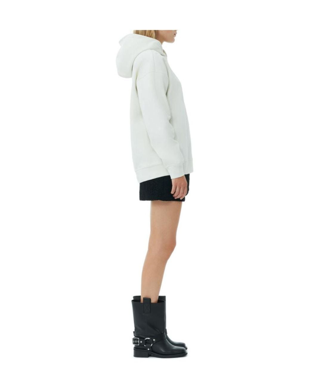 Ganni White Egret Isoli Oversized Hoodie