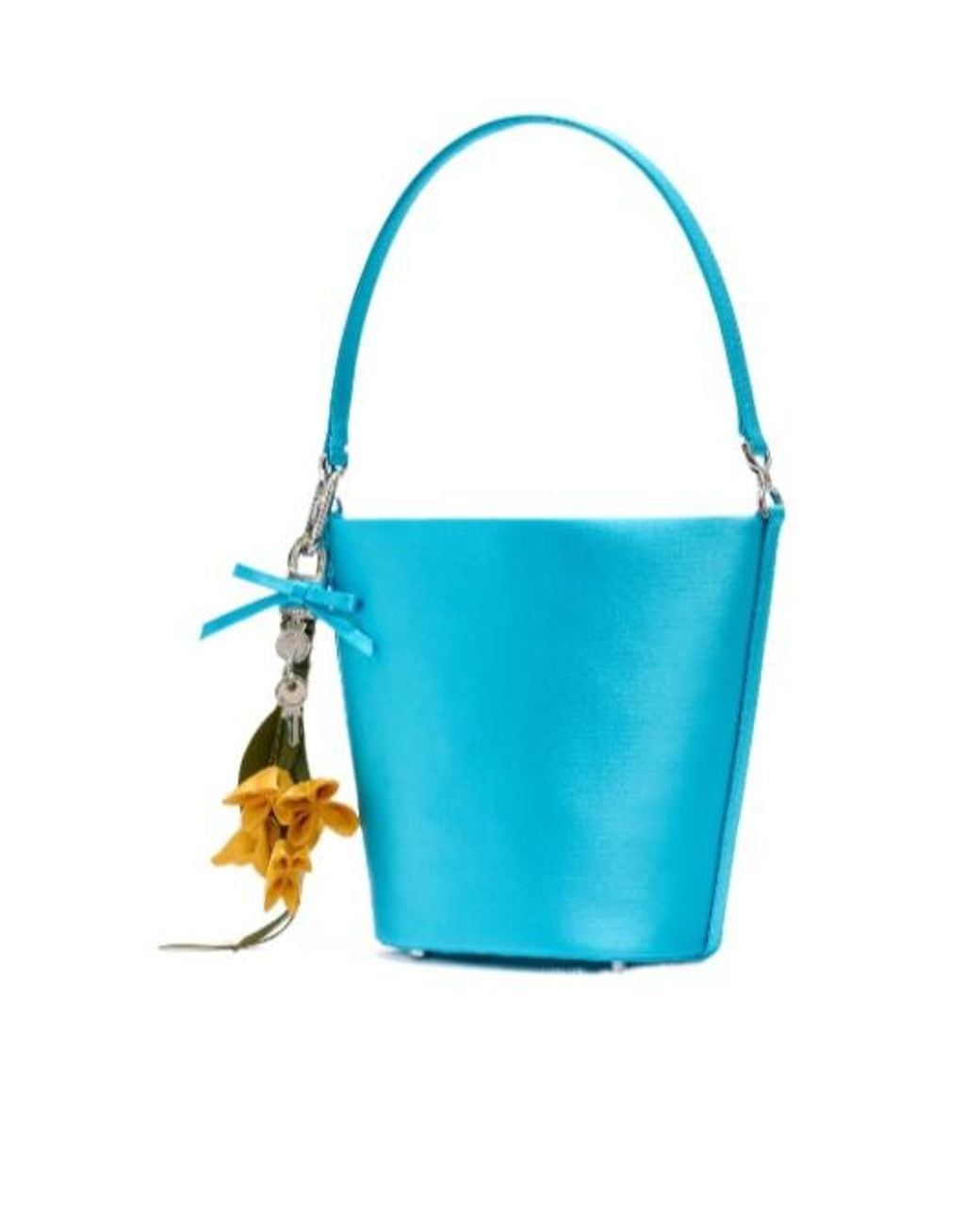 Self-Portrait Blue Floral Charm Bucket Bag