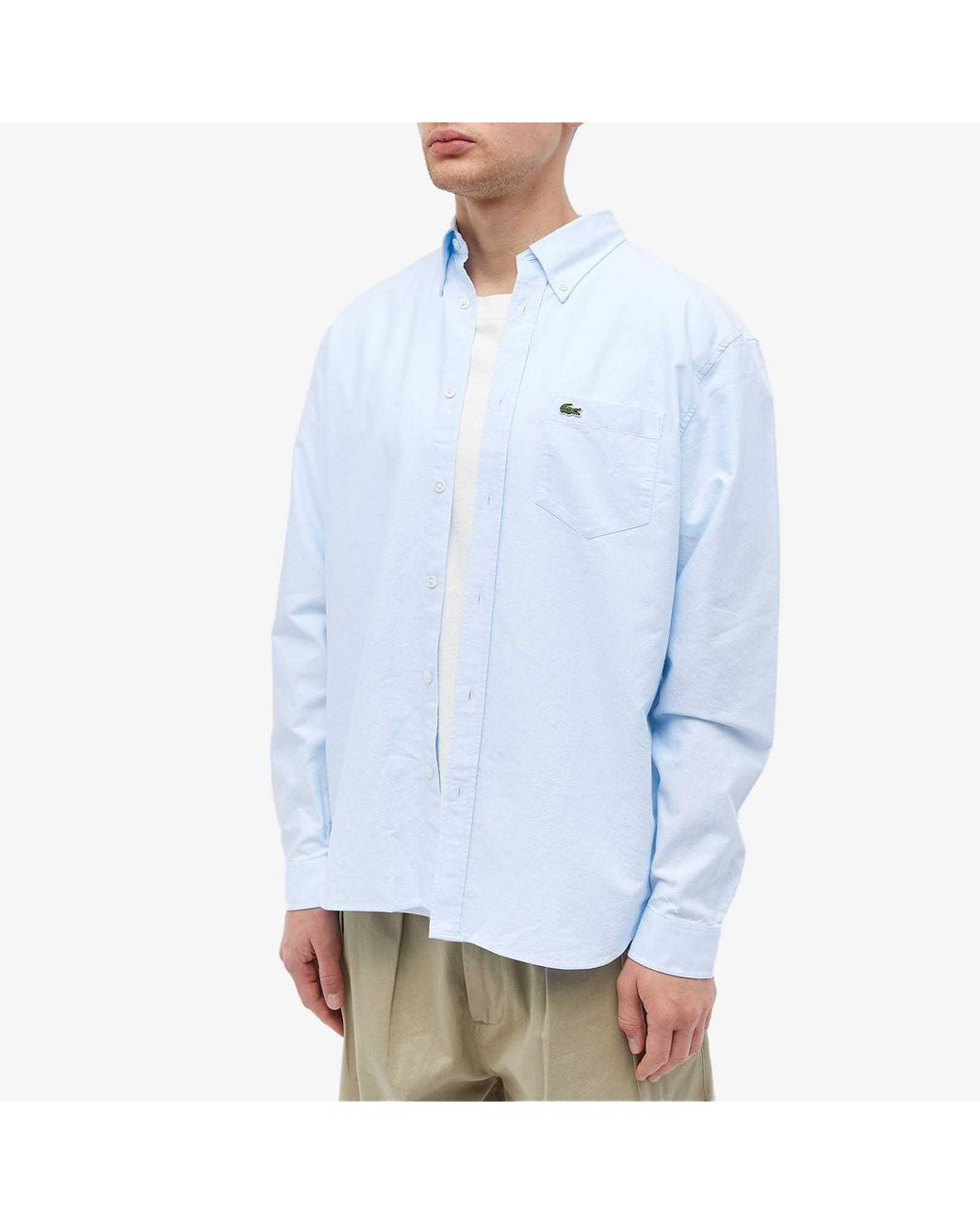 Lacoste Blue Regular Fit Oxford Shirt for men